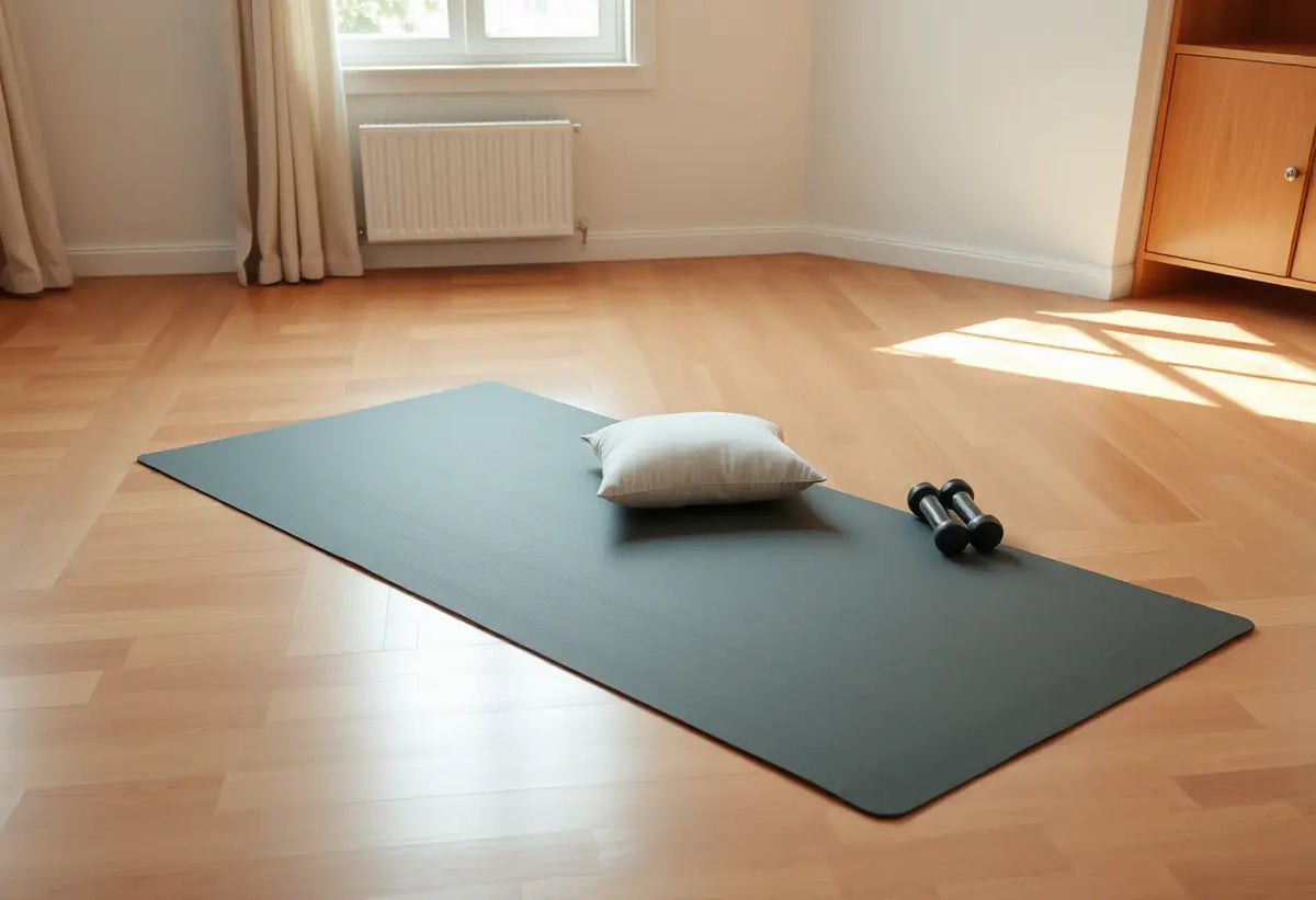 Planche de yoga dans une chambre calme pour relaxation