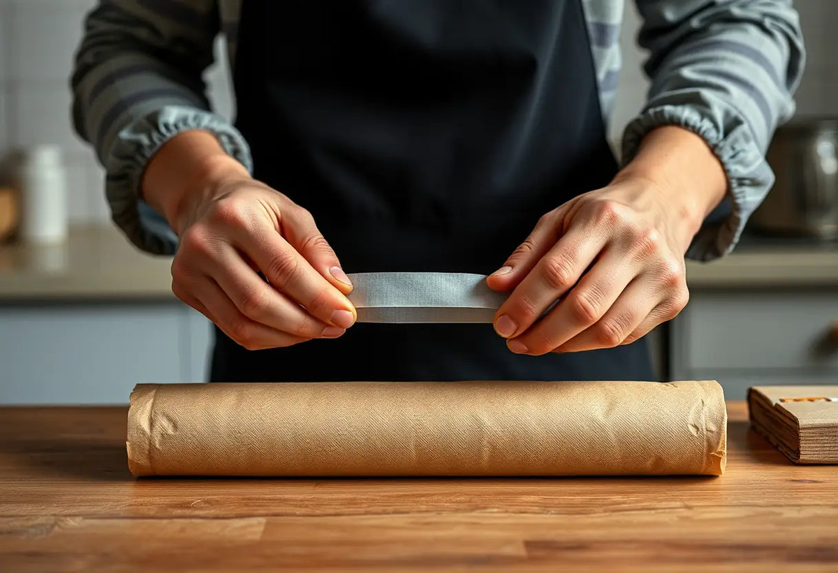 Des mains préparent un moyen contraceptif dans une cuisine