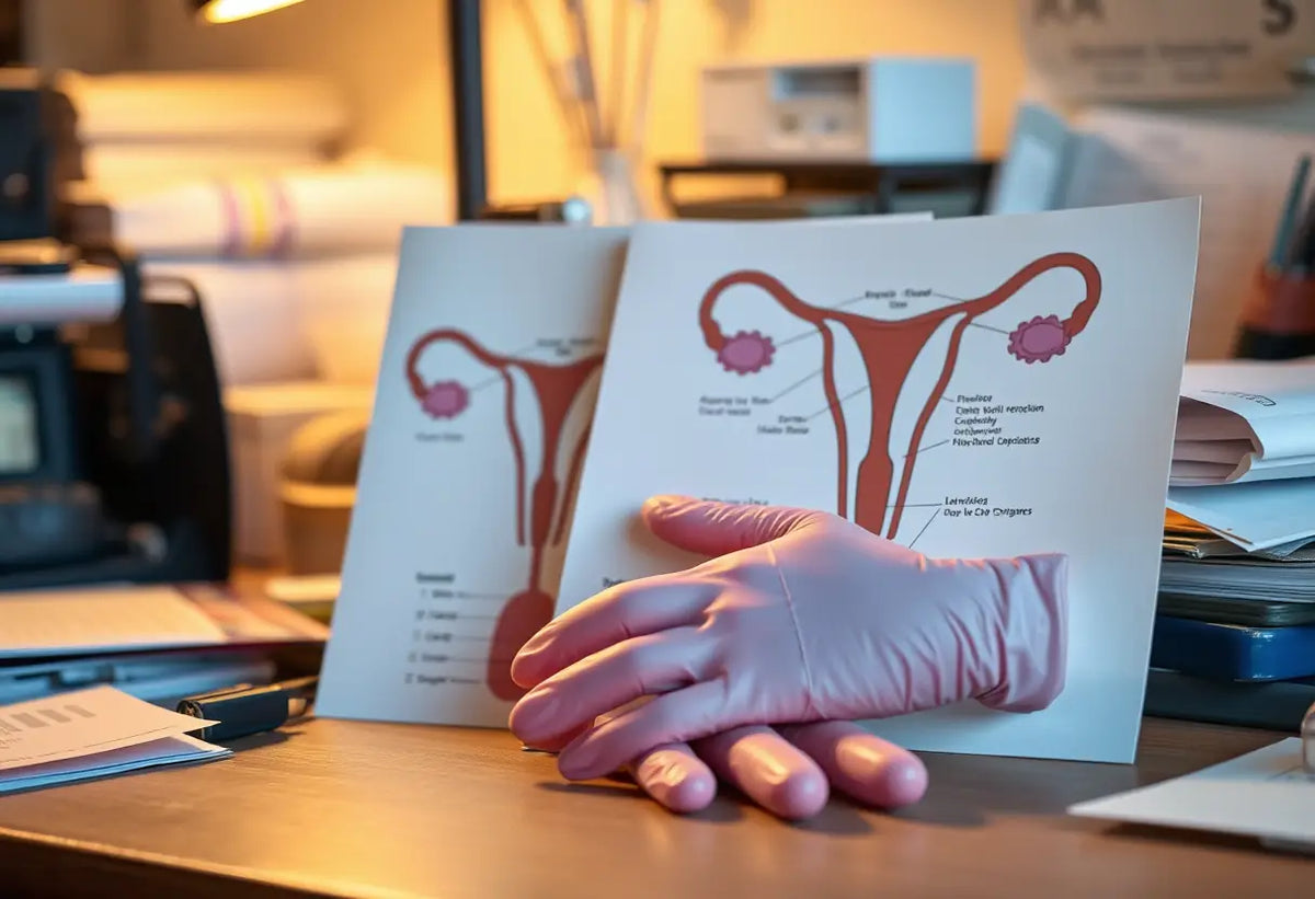 Diagramme des organes génitaux féminins sur un bureau