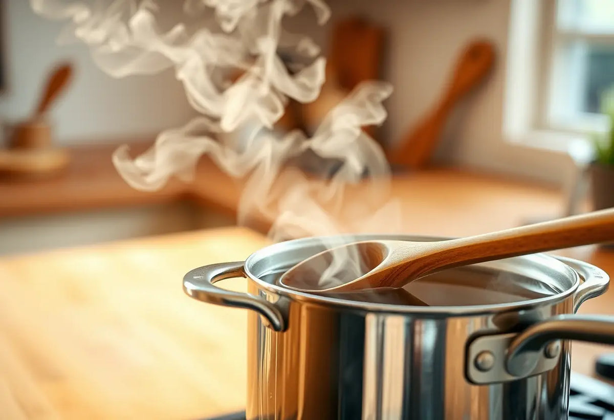 Tasse de thé aromatisé sur une cuisinière