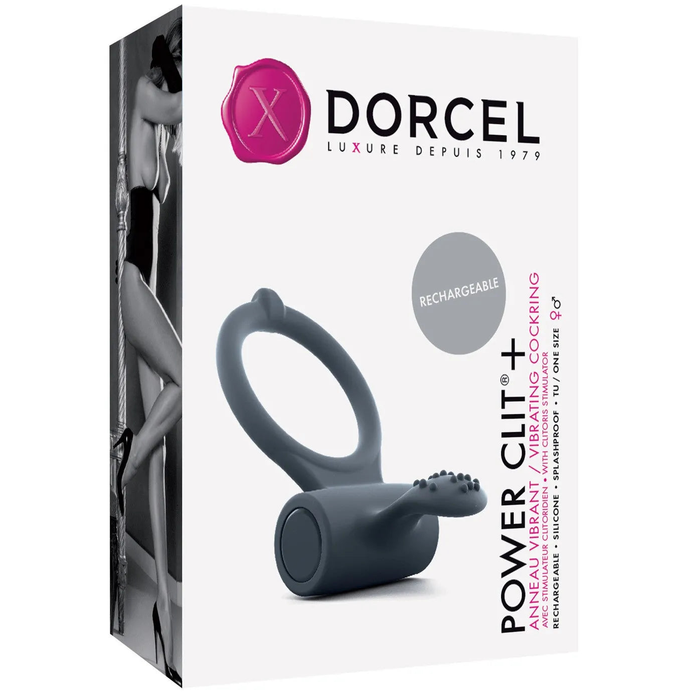 Cockring Vibrant Power Clit + - Noir