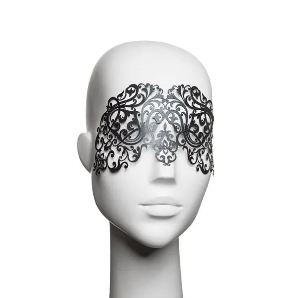 Masque vinyle noir sexy soirées pimentées Bijoux Indiscrets réutilisable