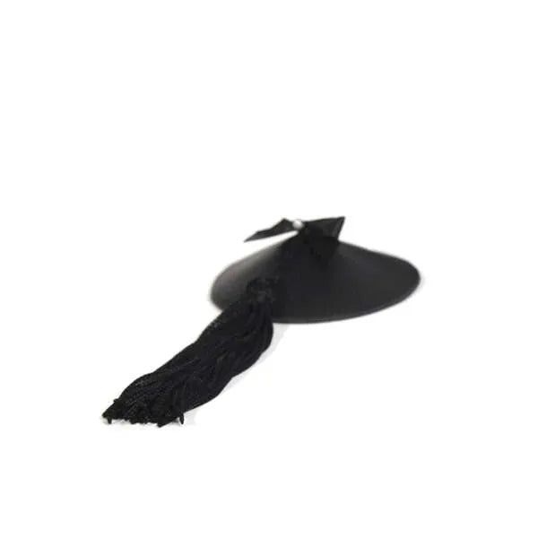 Cache-tétons burlesque noir avec pompons strass, élégant et réutilisable, accessoire glamour pour occasions spéciales.