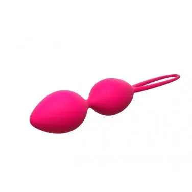 Boules de geisha roses en silicone, forme ajustée avec lanière fine, télécommandables et waterproof pour sensations intenses.