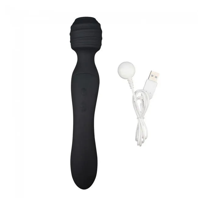 Stimulateur vibromasseur ergonomique double moteur silicone waterproof noir