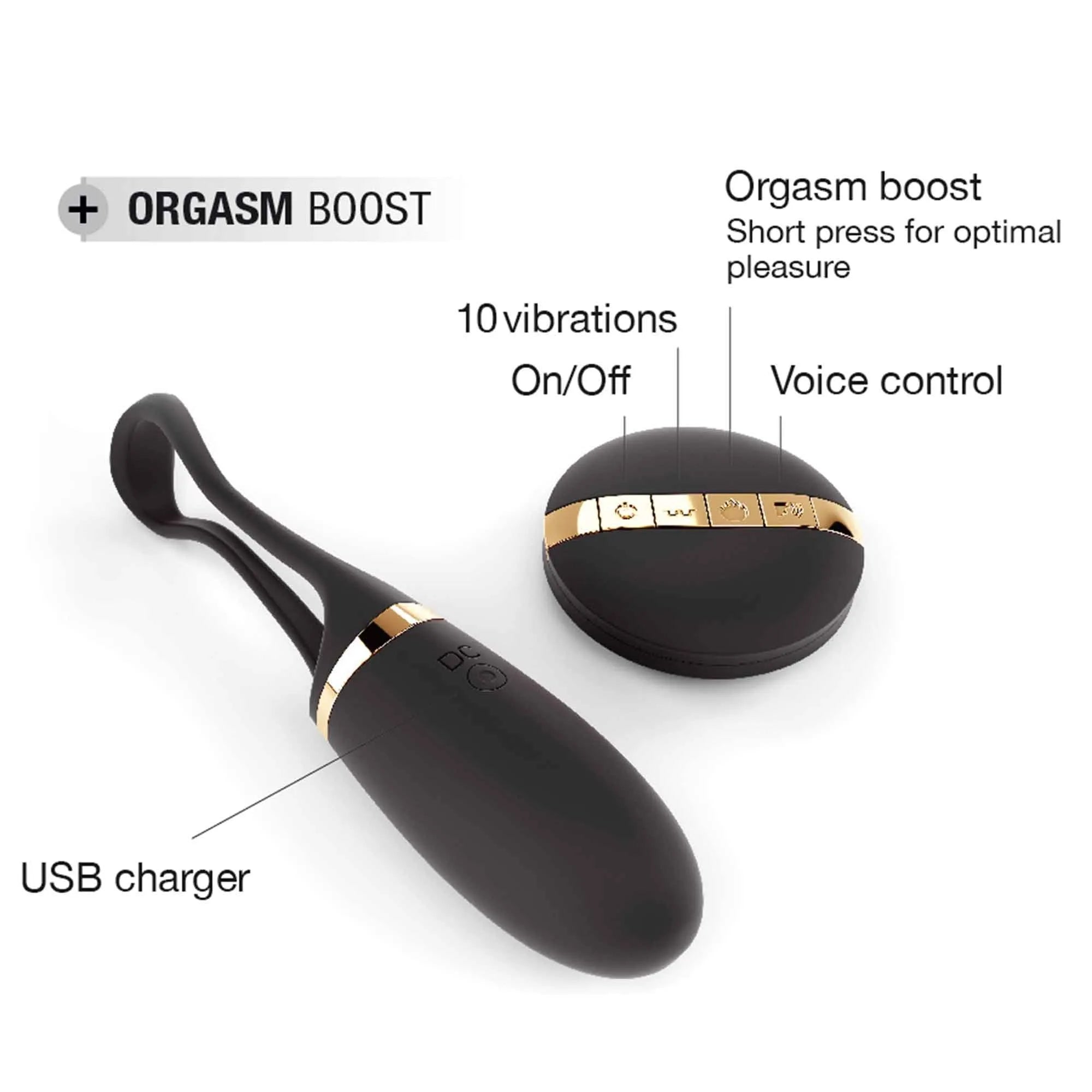 Oeuf vibrant télécommandé silicone sans phtalate contrôlé par voix 10 modes