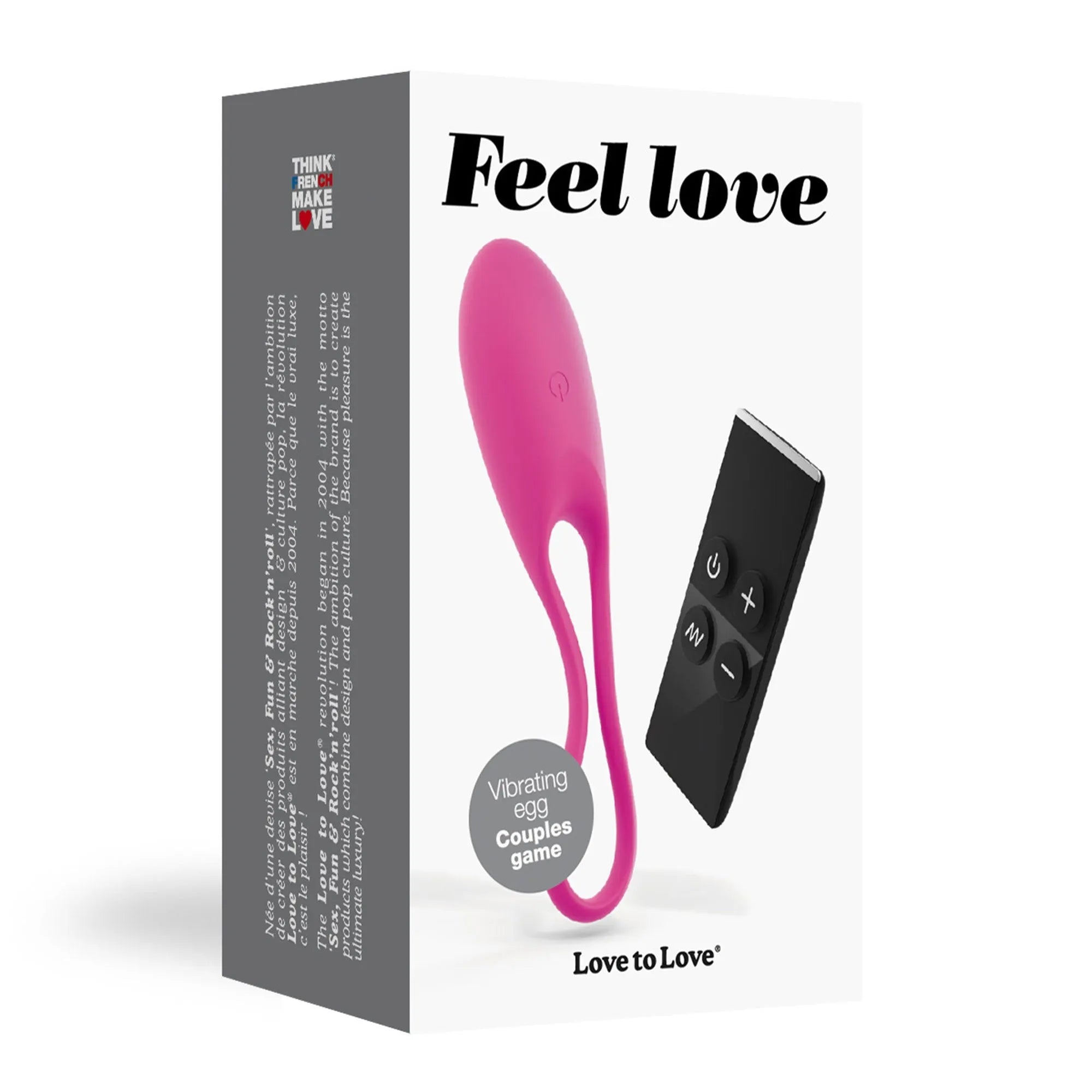 Oeuf vibrant télécommande silicone waterproof 10 modes Feel Love rose