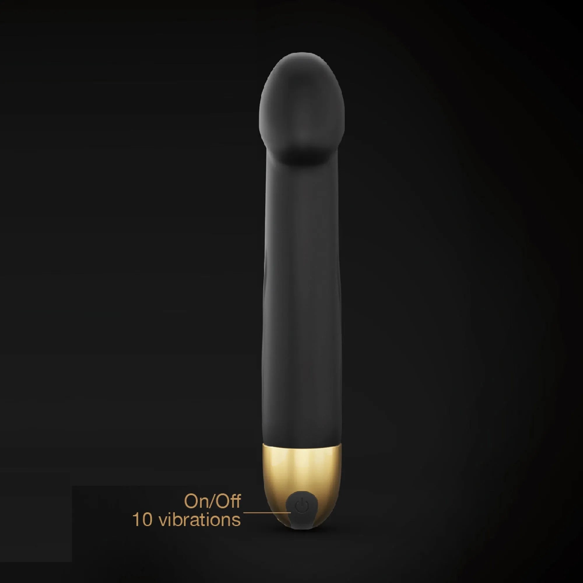 Vibromasseur Real Vibration M 22 cm 2.0 - Noir et Or