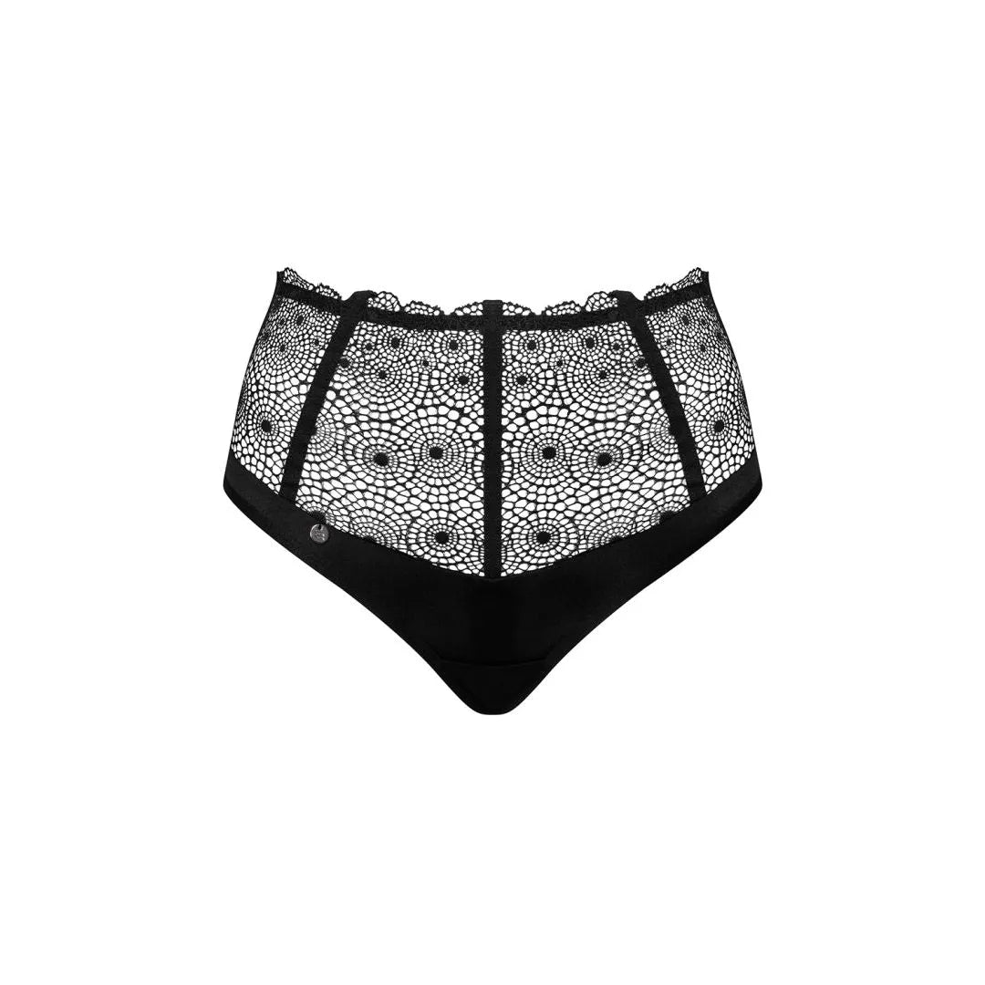 Culotte sexy taille haute dentelle noire Sharlotte Obsessive fesses exposées