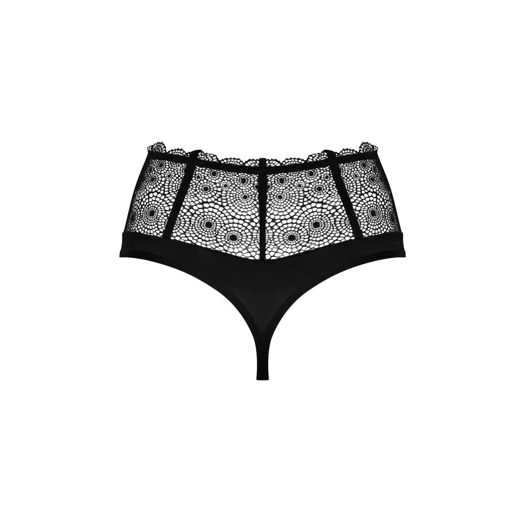 Culotte sexy taille haute dentelle noire Sharlotte Obsessive fesses exposées