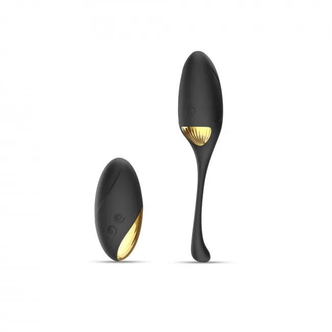 Oeuf Vibrant Télécommandé Silicone Noir Or 10 Modes Massage Discret
