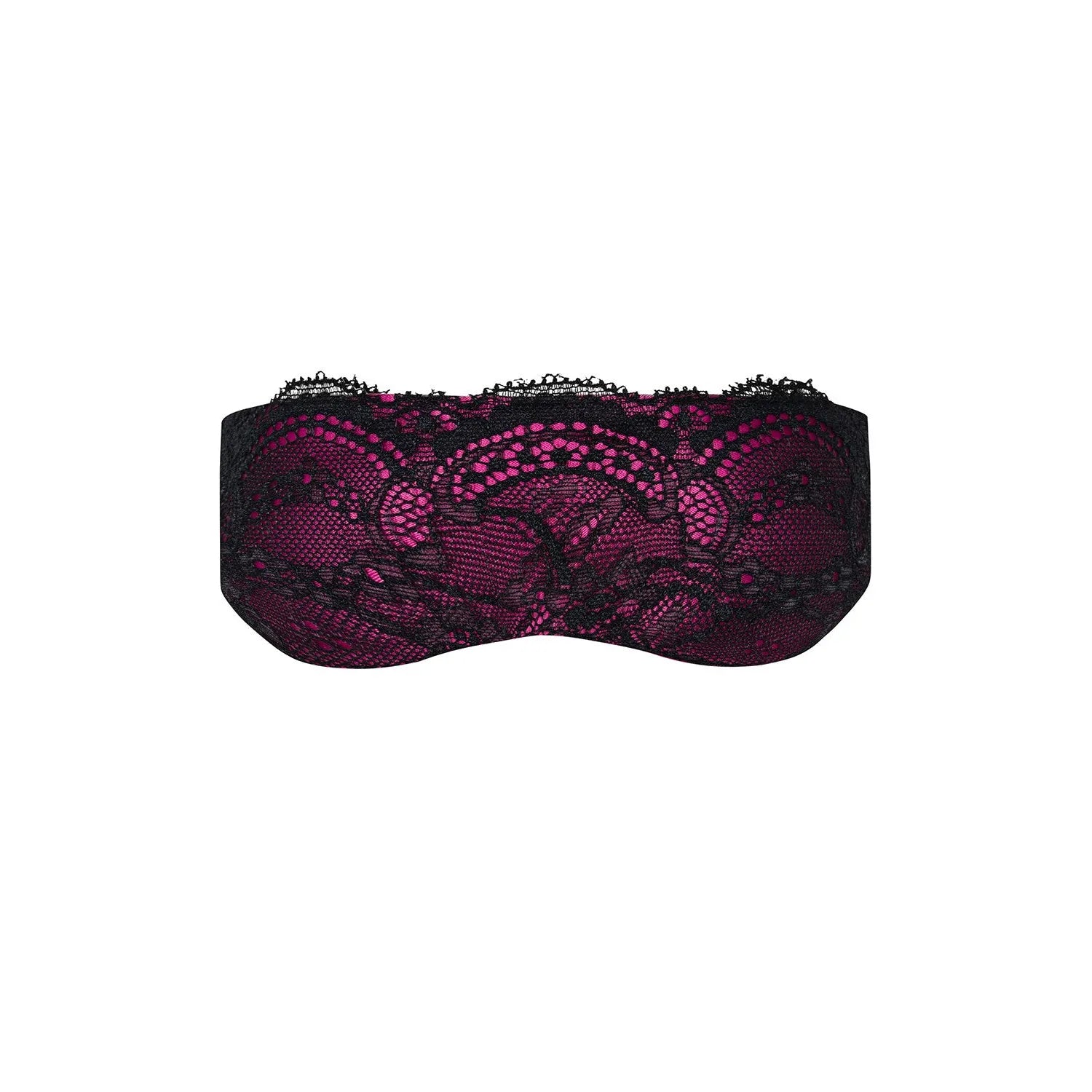Masque dentelle sexy magenta ajustable satin collection Roseberry Obsessive