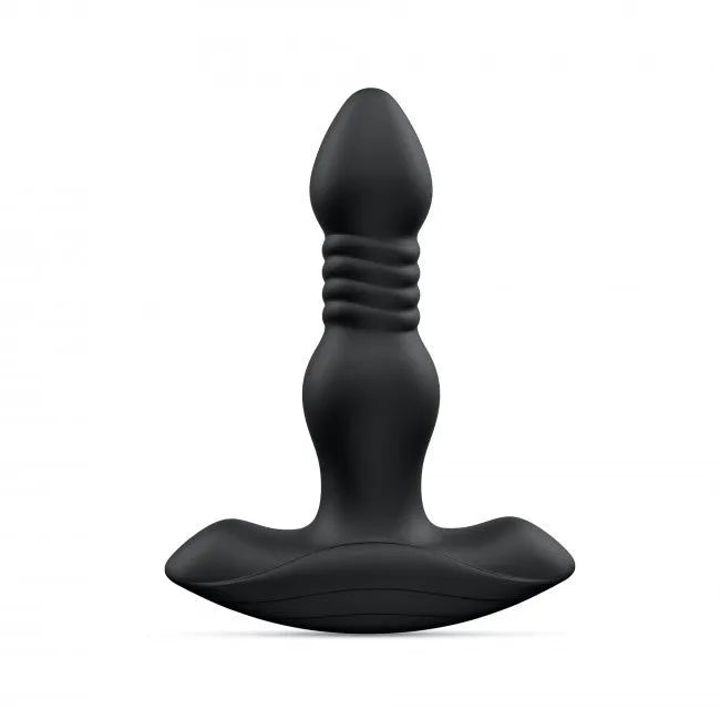 Plug anal va-et-vient vibrant silicone télécommande modes plaisir noir