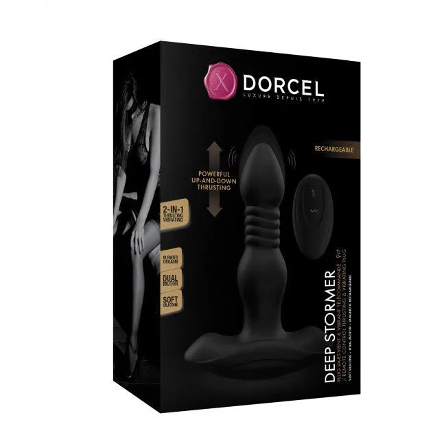 Plug anal va-et-vient vibrant silicone télécommande modes plaisir noir