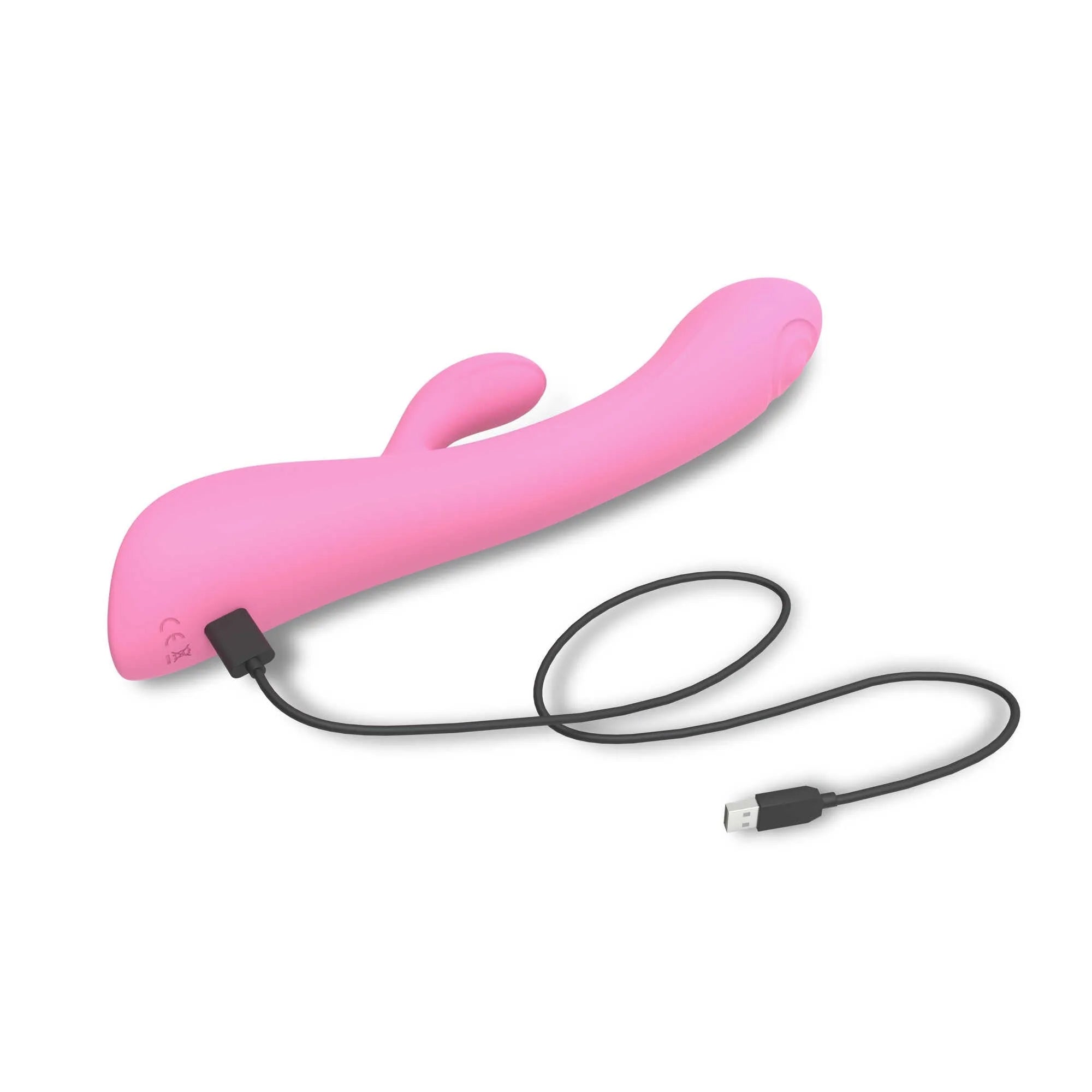 Vibromasseur ergonomique double stimulation tapotement puissant waterproof silicone rose