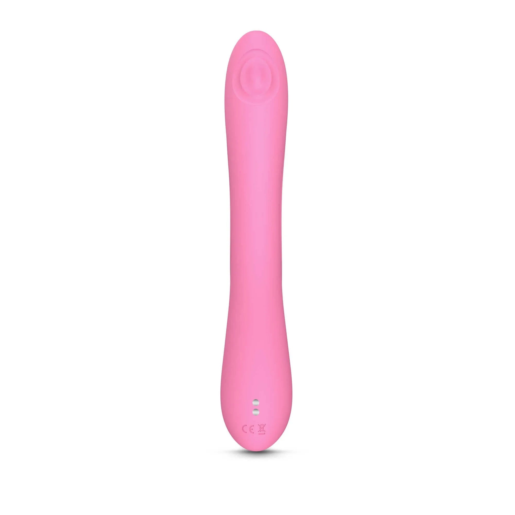 Vibromasseur ergonomique double stimulation tapotement puissant waterproof silicone rose