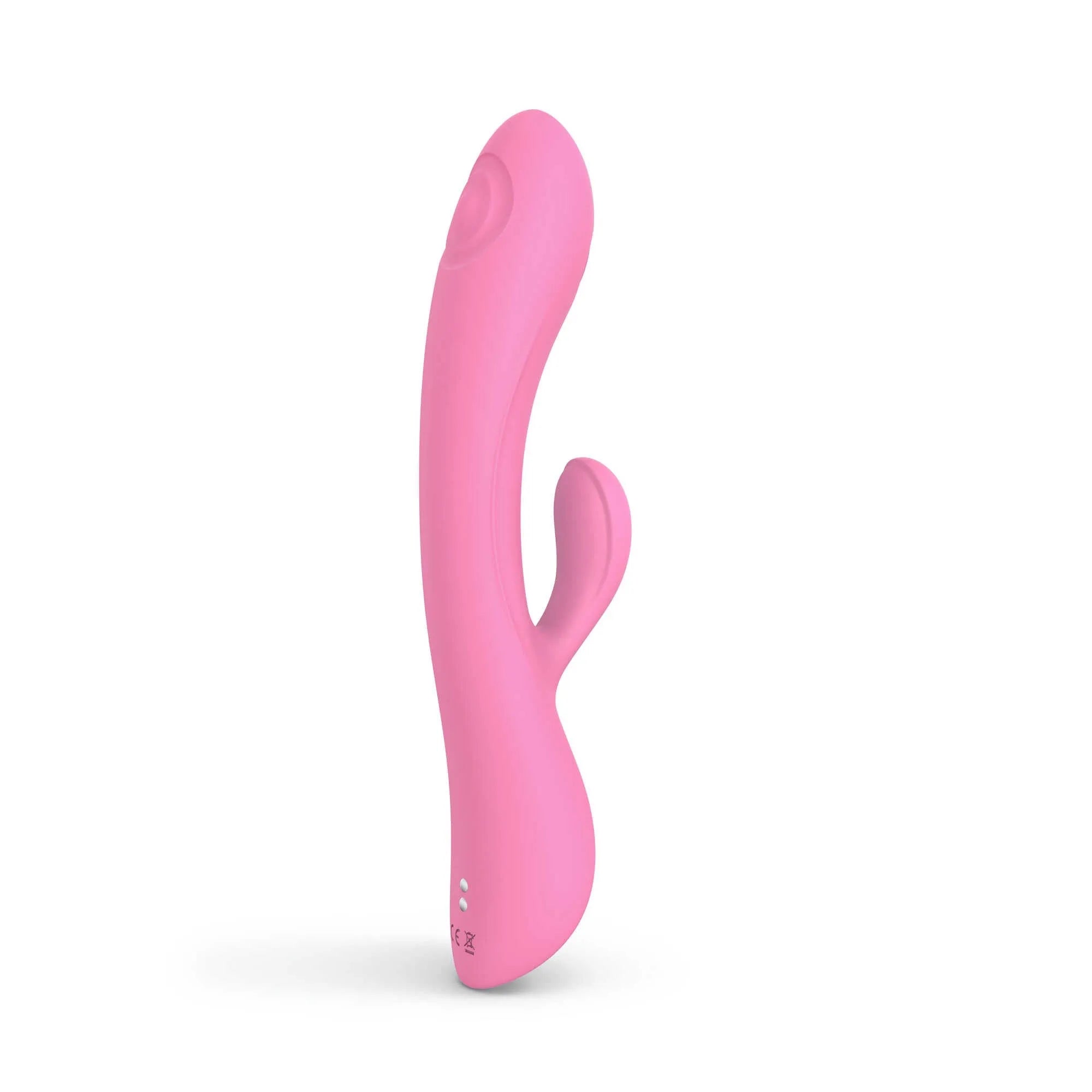 Vibromasseur ergonomique double stimulation tapotement puissant waterproof silicone rose
