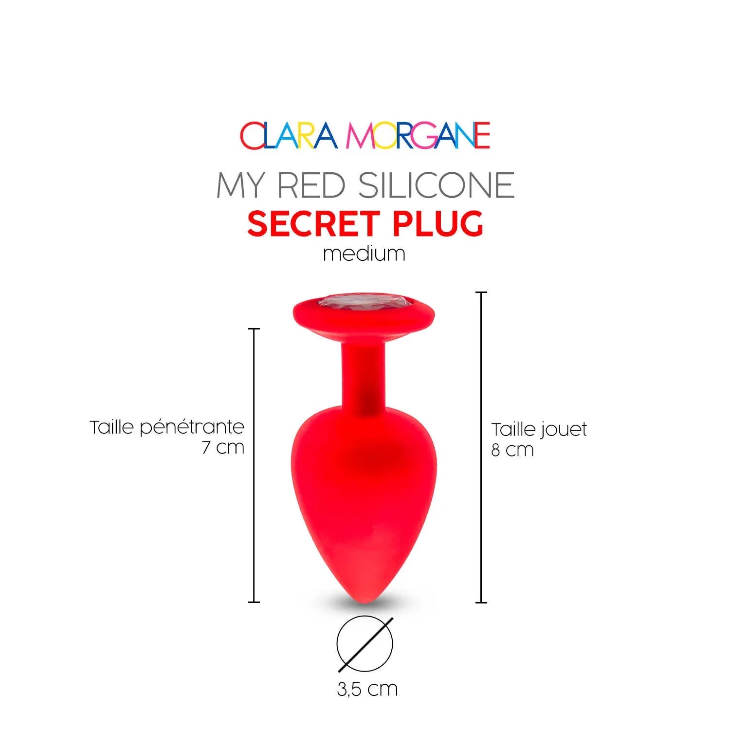 Plug anal silicone rouge waterproof moyen couple homme femme
