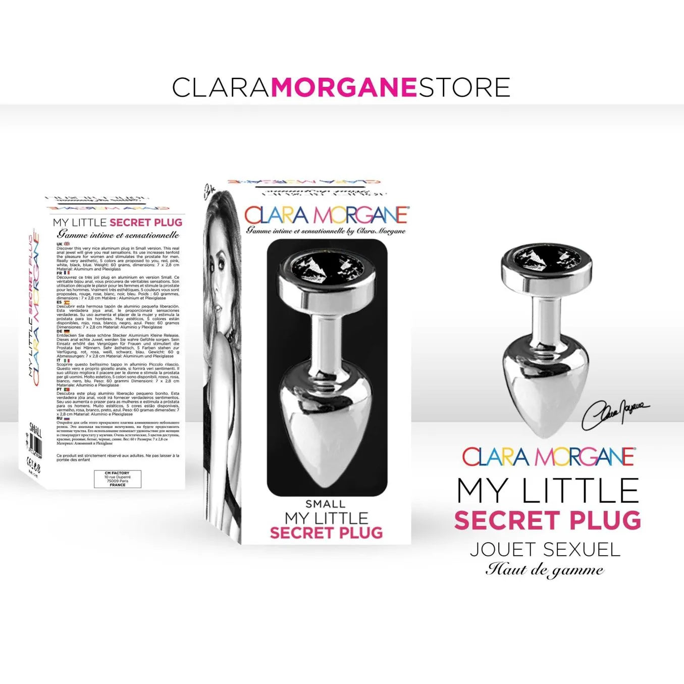 Plug anal aluminium waterproof noir petite taille pour homme femme couple