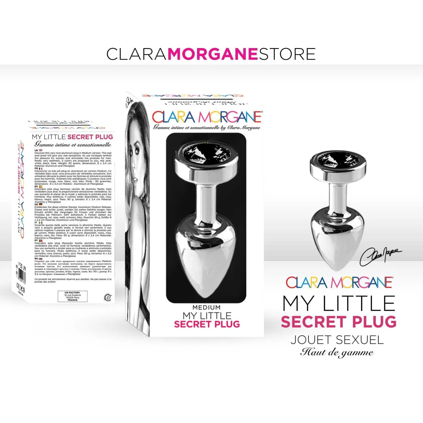 Plug anal aluminium waterproof noir medium usage couple femme homme