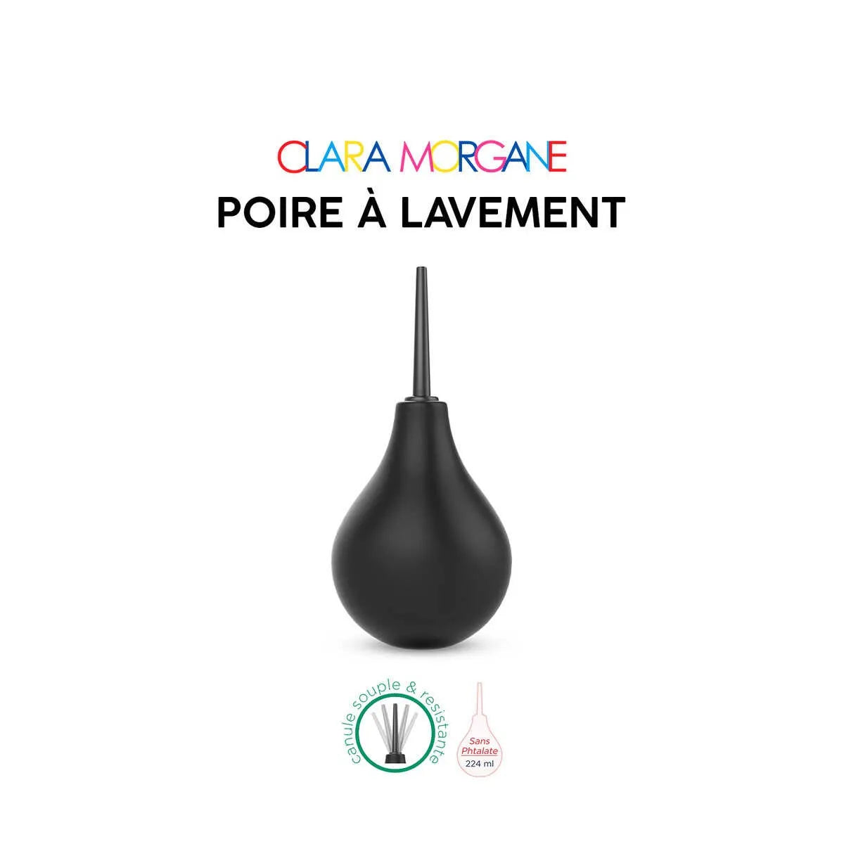 Poire lavement anal Noir Clara Morgane 250ml ABS PVC sans phtalates
