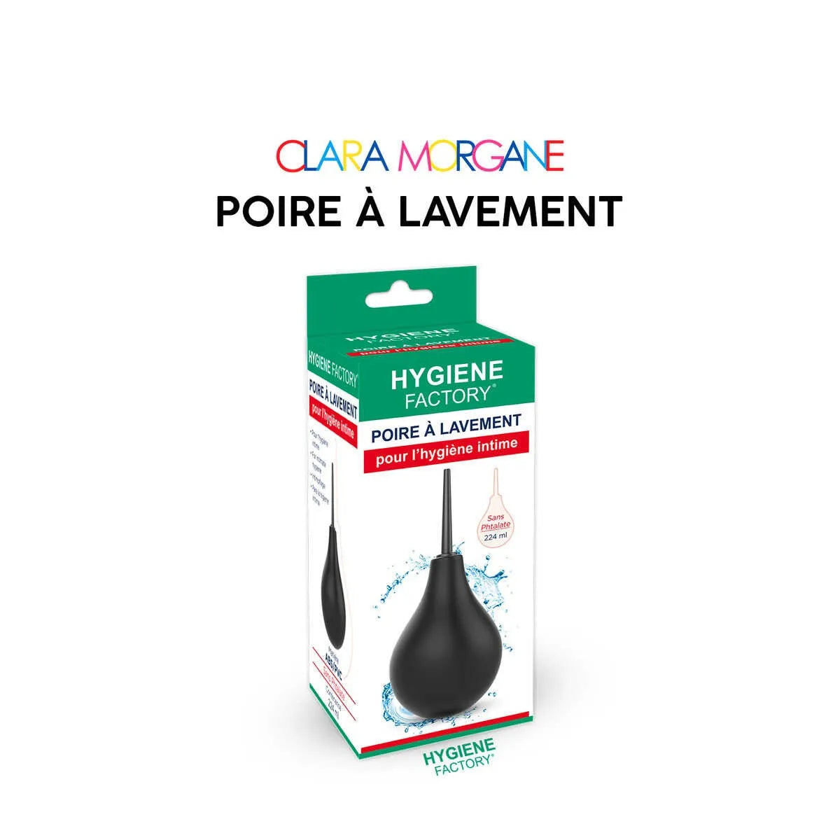 Poire lavement anal Noir Clara Morgane 250ml ABS PVC sans phtalates