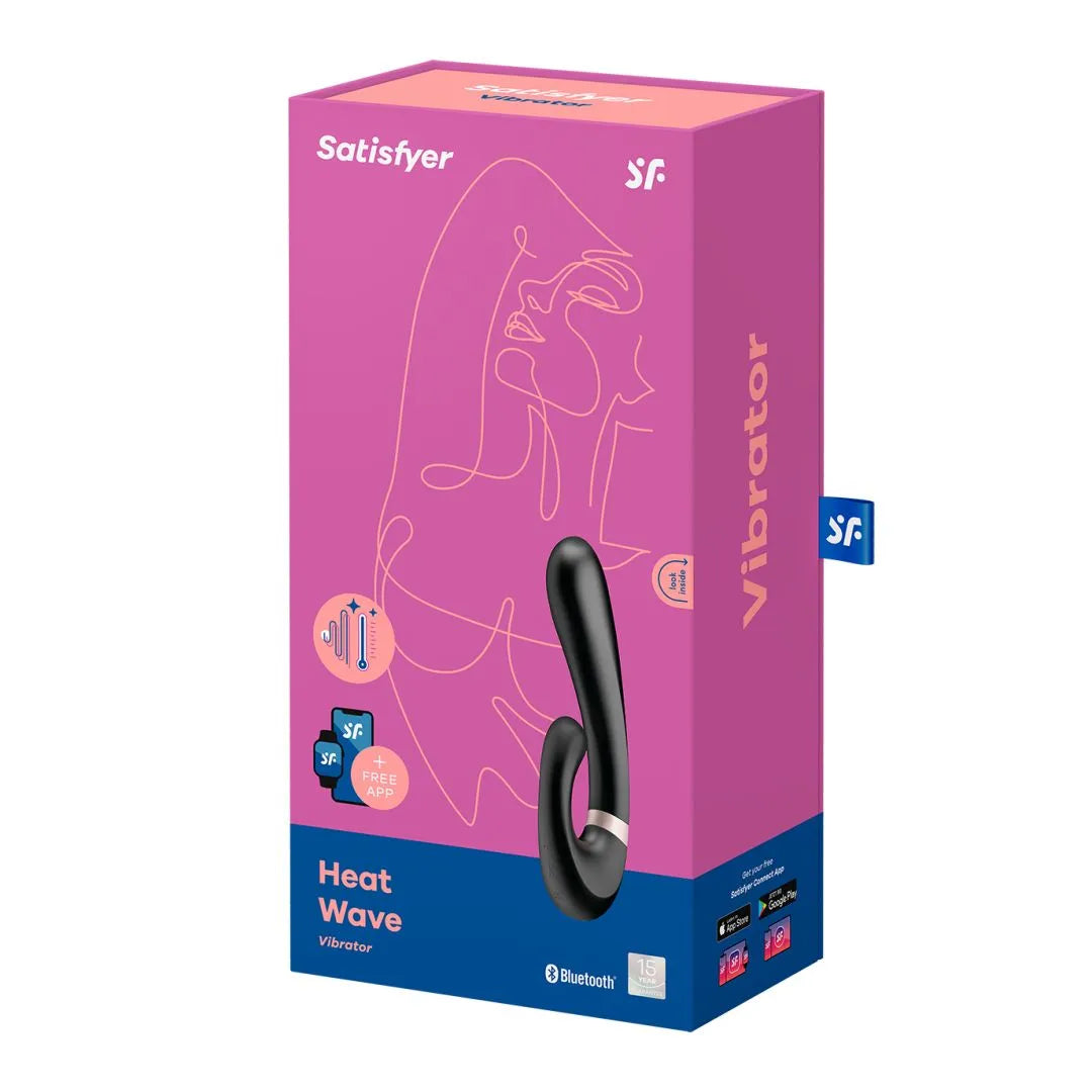 Heat Wave Connect App - Noir Stimulateur clitoridien et Vibromasseur point G Satisfyer
