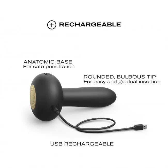 Vibromasseur va-et-vient magnétique discret stimulation anale vaginale confort noir
