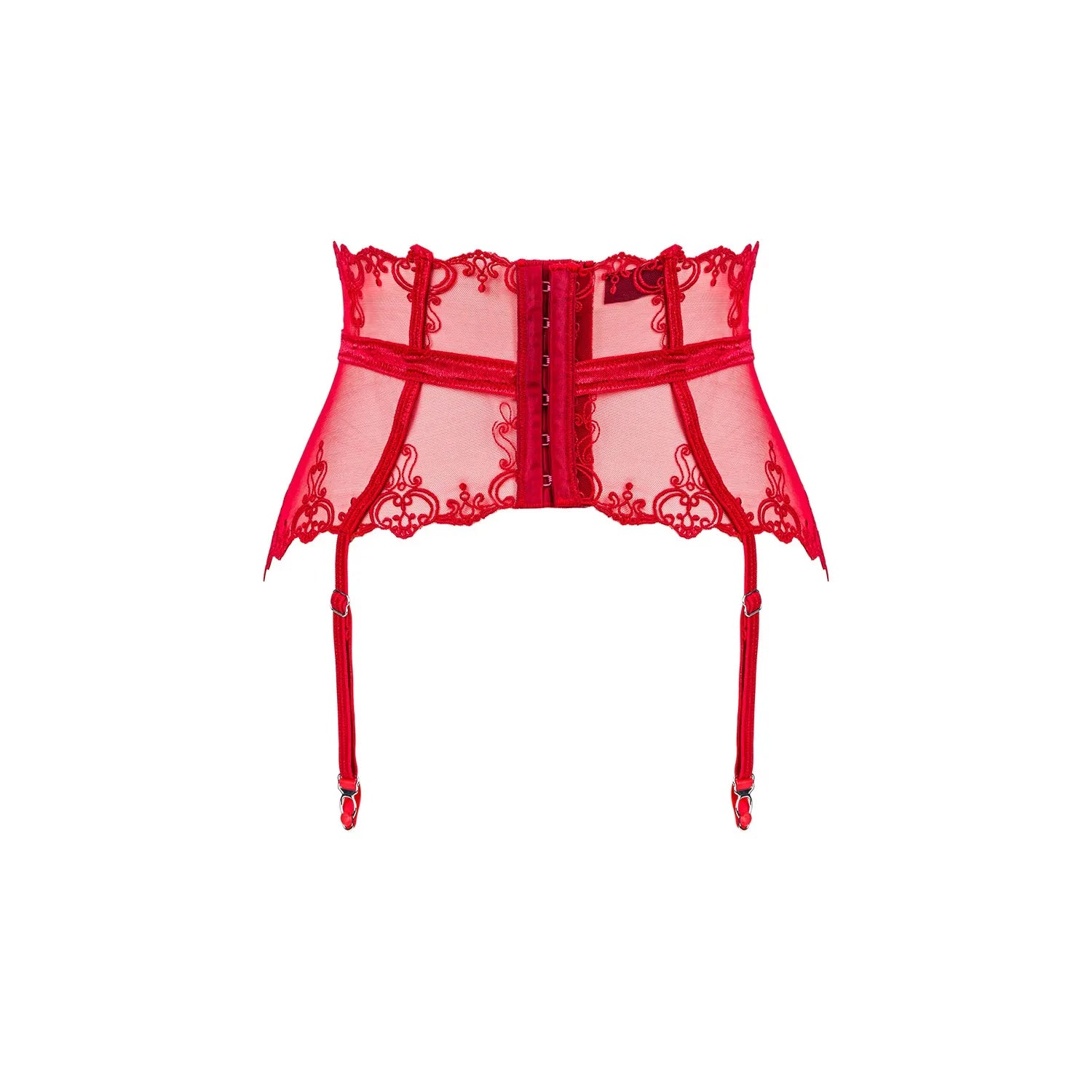 Porte-jarretelles rouge Lonesia broderie séduisante ajustable élégant féminine