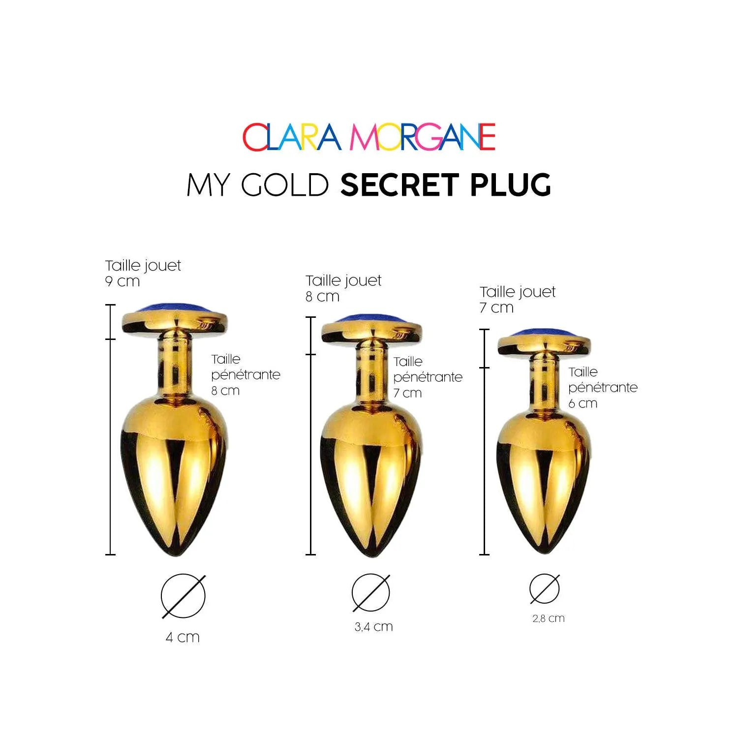 My Gold Secret Plug Aluminium Taille Large Medium Small Gold