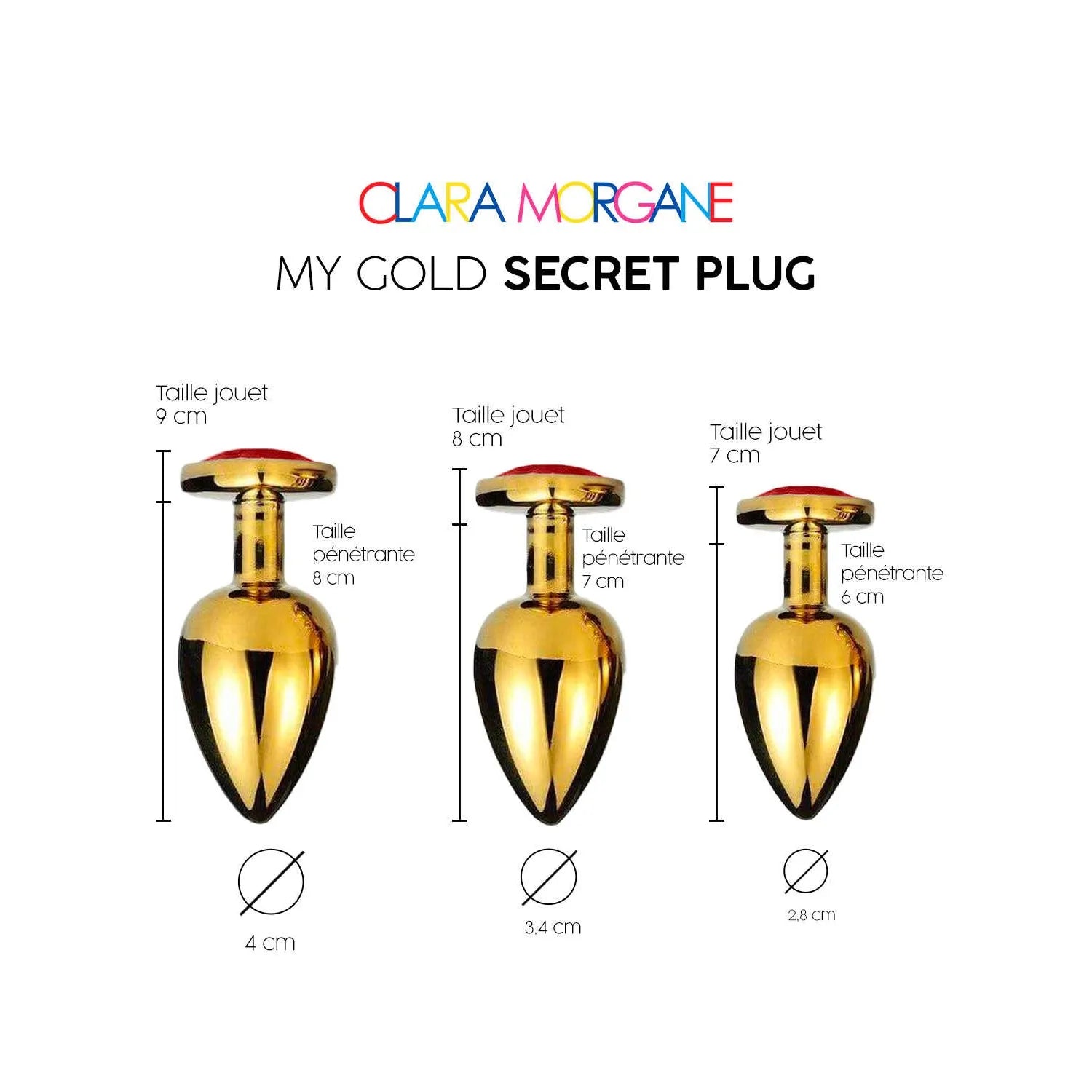 My Gold Secret Plug Aluminium Taille Large Medium Small Gold