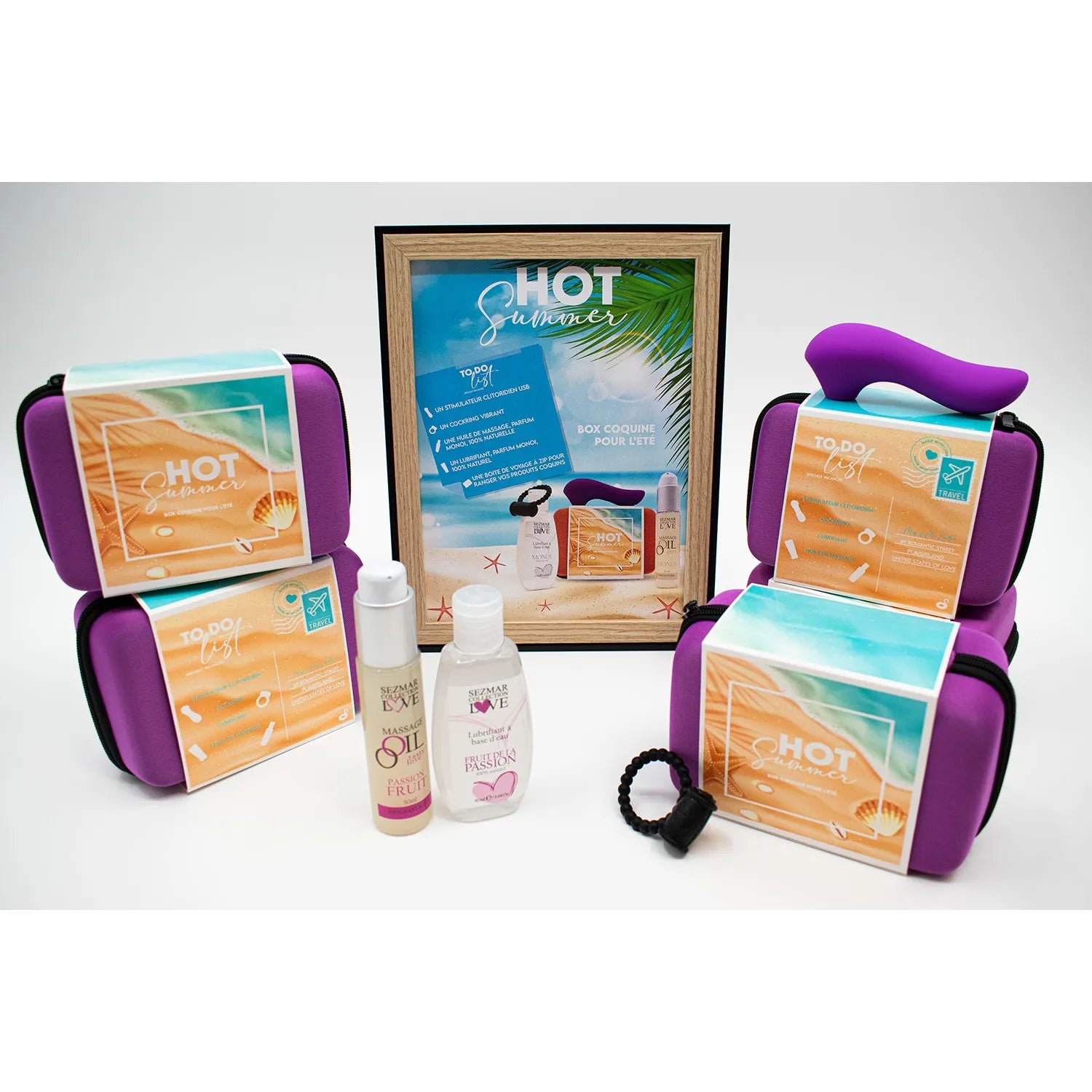 box couple été passion stimulateur clitoridien vibrant huile massage naturel