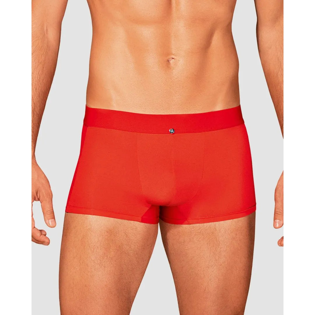 Boxer rouge Boldero, coupe masculine, maille translucide, style classique et sexy, idéal usage quotidien.