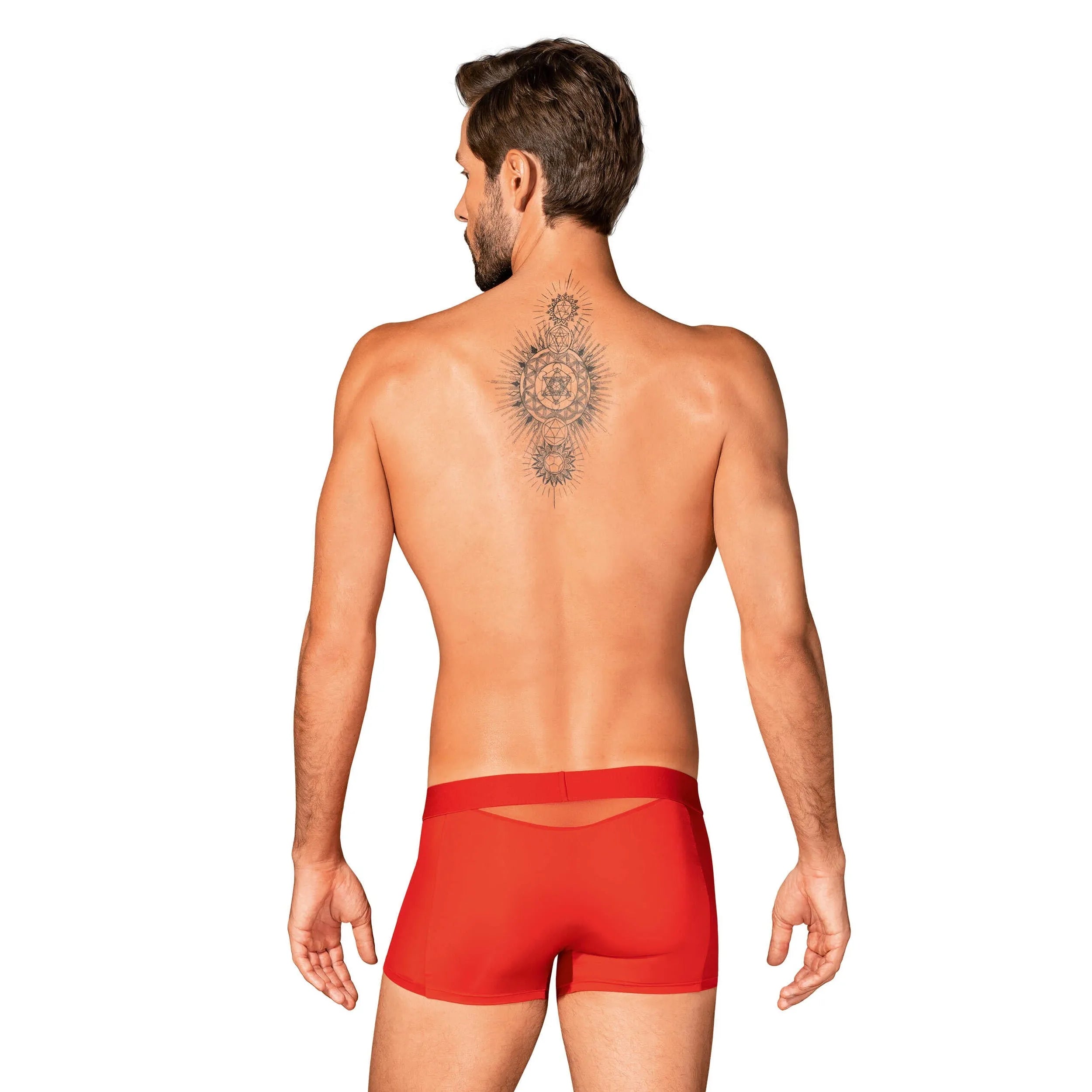 Boxer rouge Boldero homme, coupe classique, maille translucide, style masculin, confort quotidien, design séduisant.