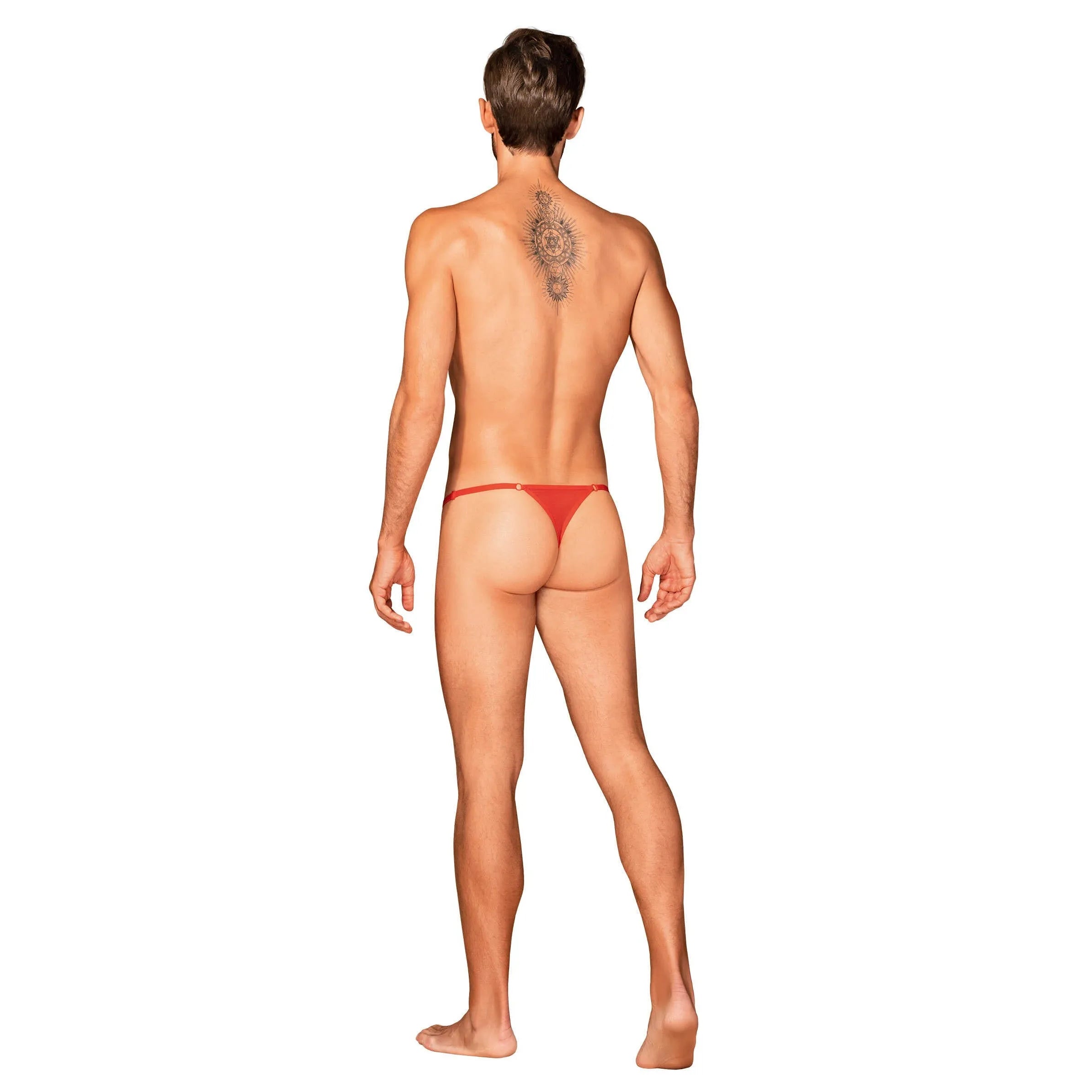 String homme sexy rouge Obsessiver réglable confort monogramme élégant