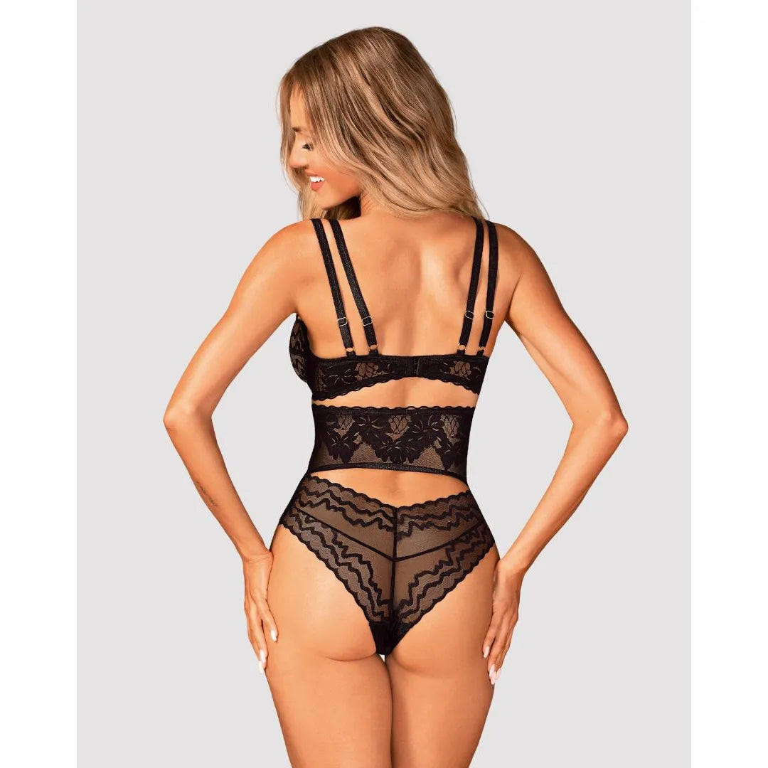Soutien-gorge Arienna noir, matière translucide sensuelle, armatures pour soutien optimal, look élégant et séduisant.
