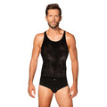 Débardeur homme noir sexy confort moderne motifs géométriques chambre