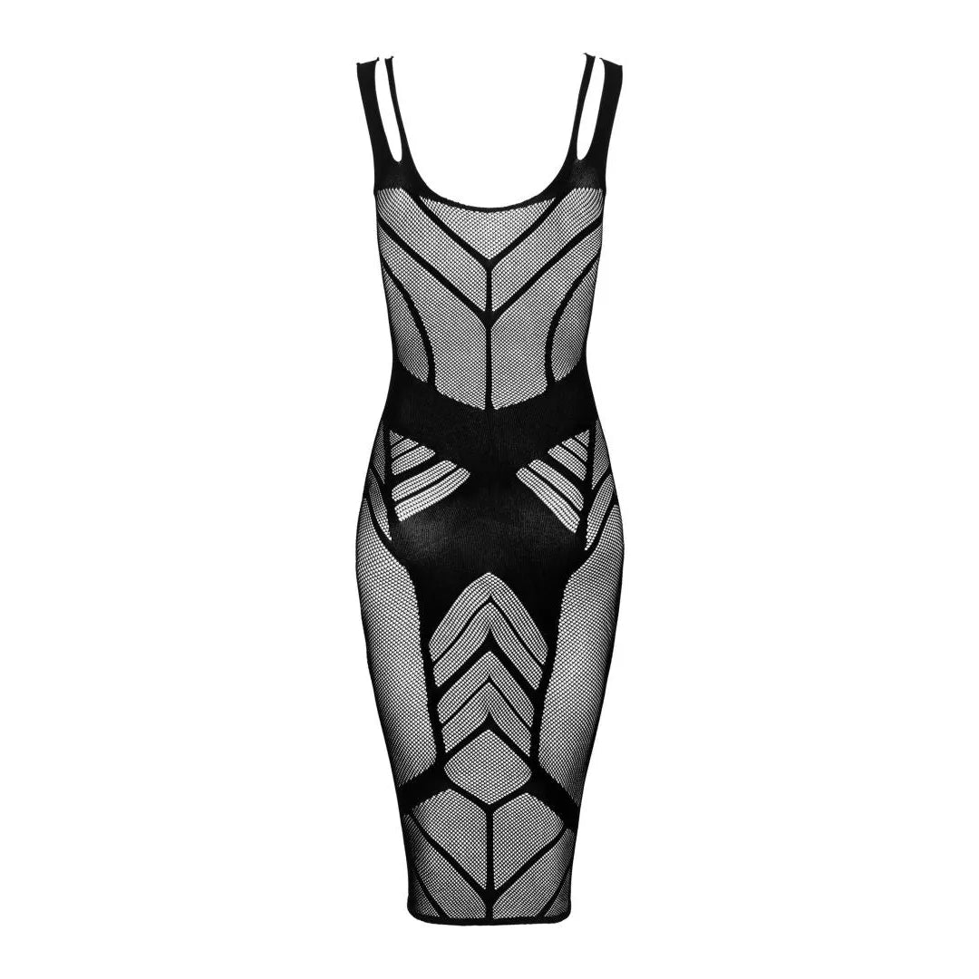 D609 robe noire tissée sexy motif géométrique soirée élastique femmes
