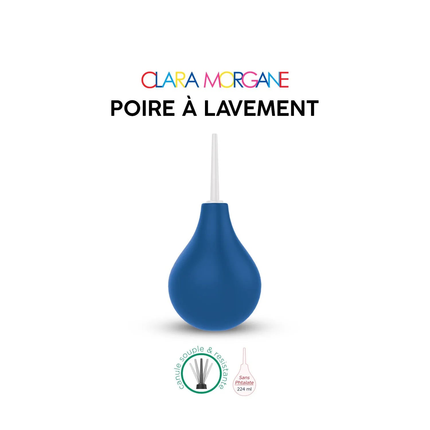 Poire lavement Clara Morgane bleue 250ml ABS PVC sans phtalates