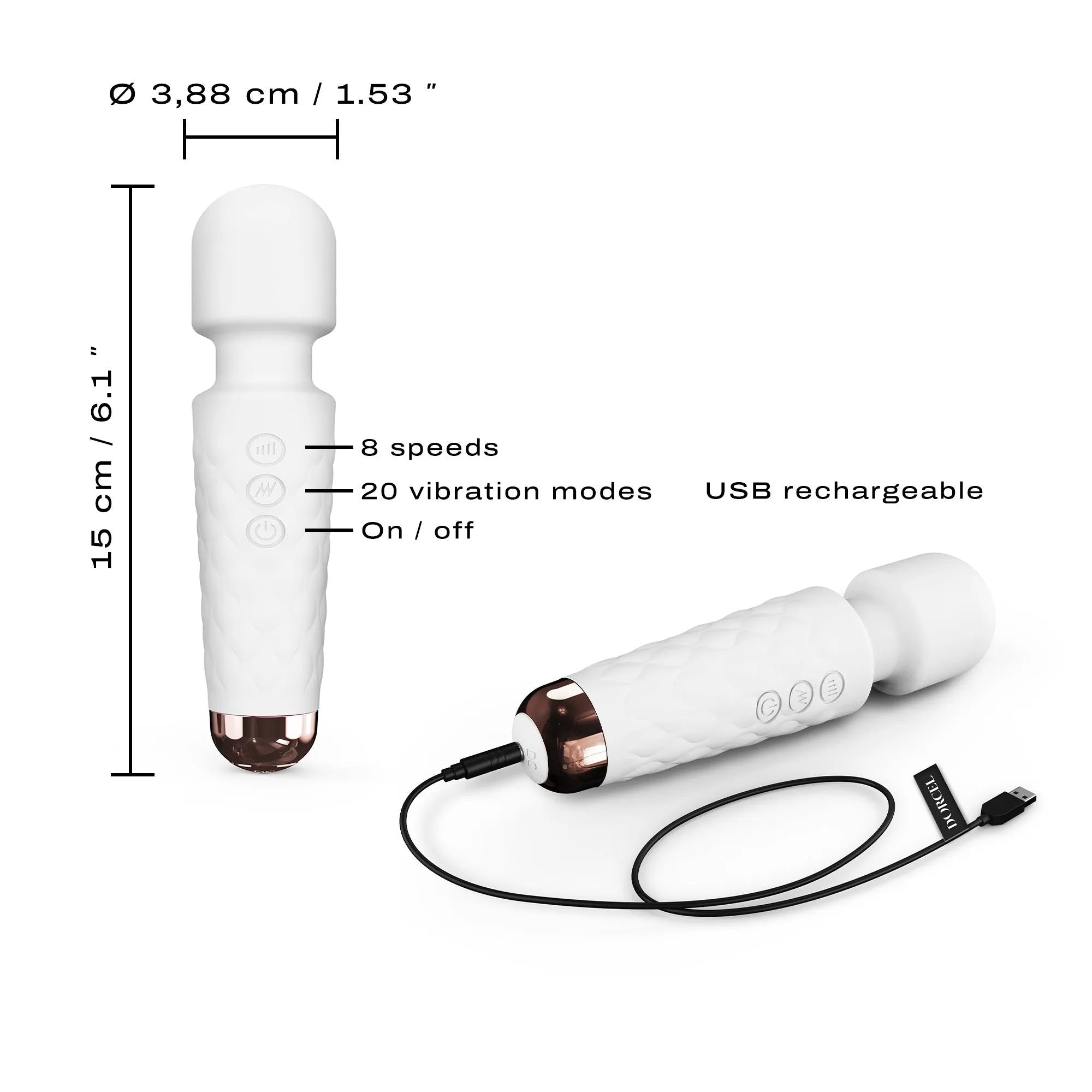 MINI WANDERFUL DORCEL Blanc Or Rose Silencieux Puissant Voyage Stimulation Vaginale Clitoridienne