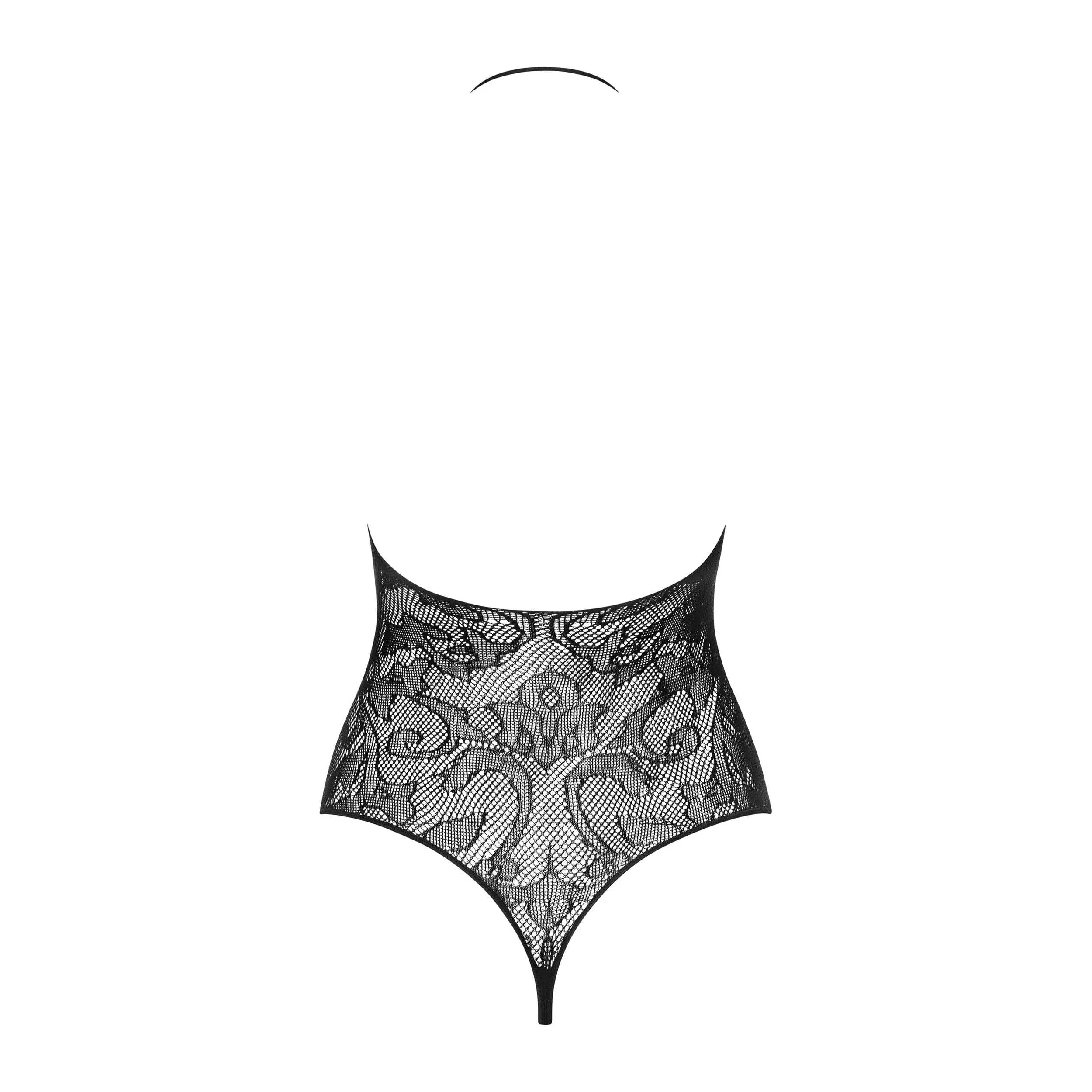 Body noir dentelle laçage, dos nu, effet amincissant, motif floral, allure sexy et élégante, séduction féminine.
