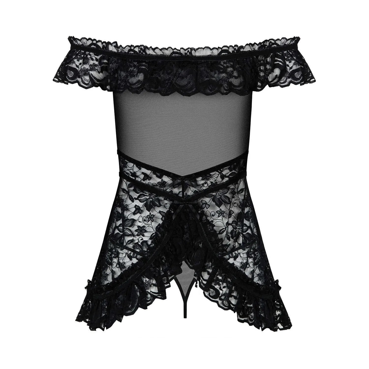 Flores babydoll - Noir