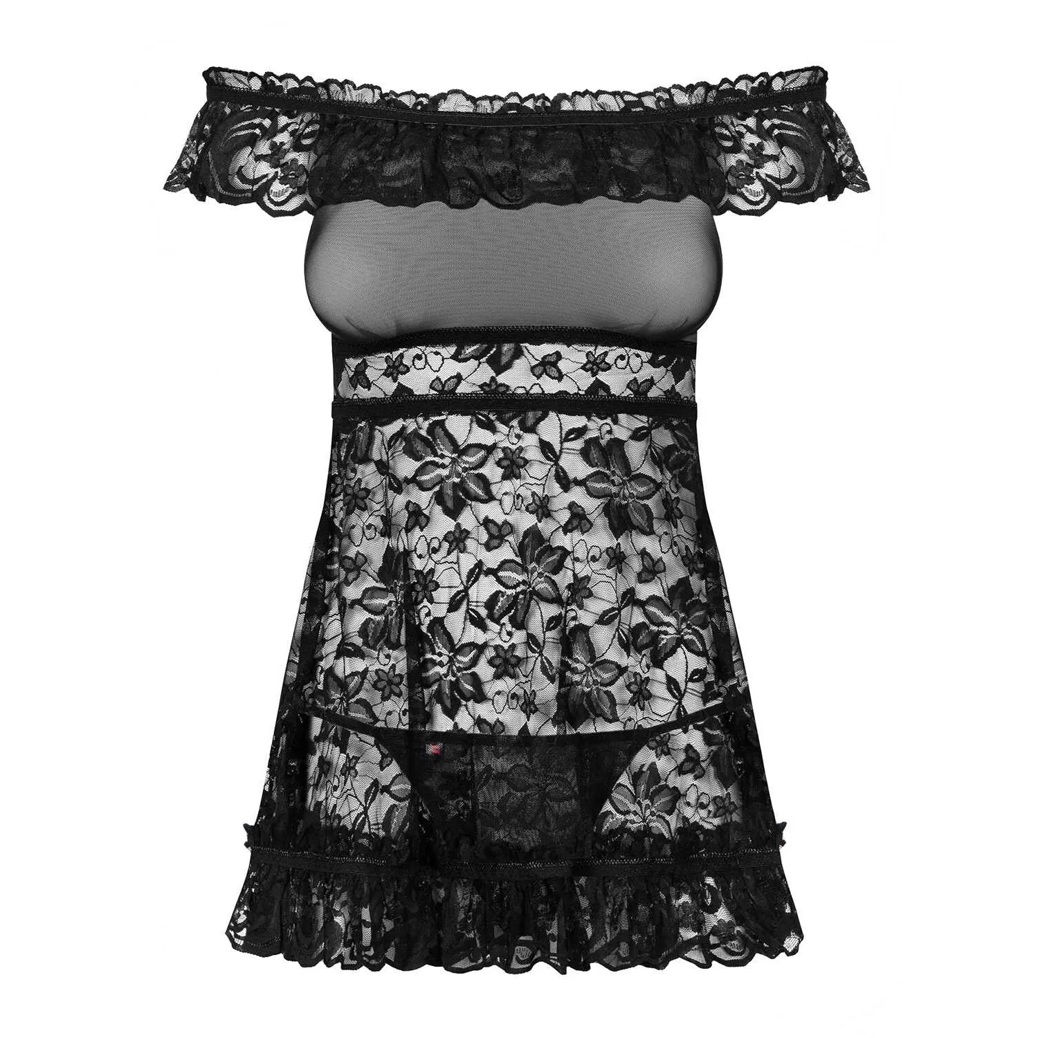 Flores babydoll - Noir