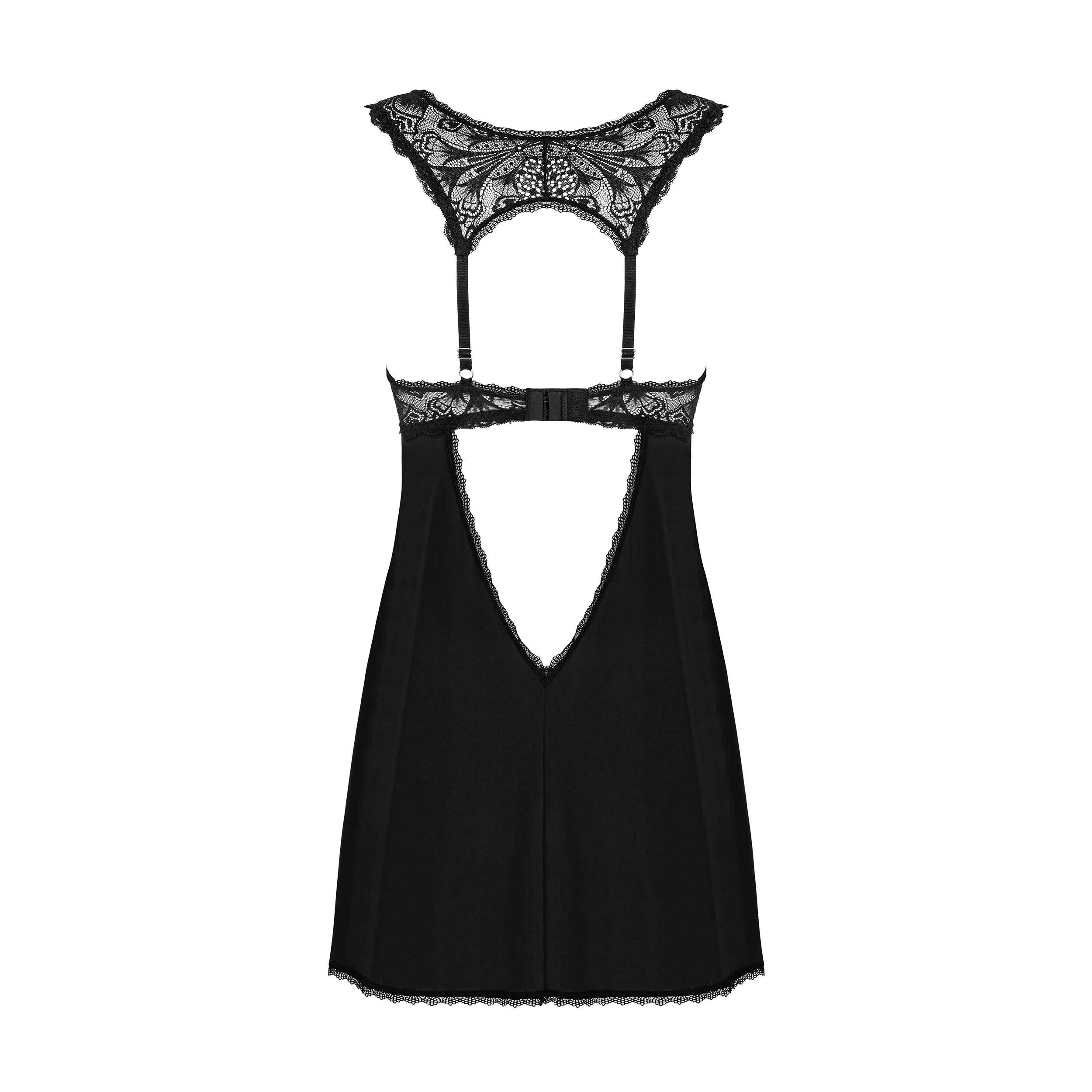 Nuisette Donna Dream sexy noire avec string dentelle ajustable élégante
