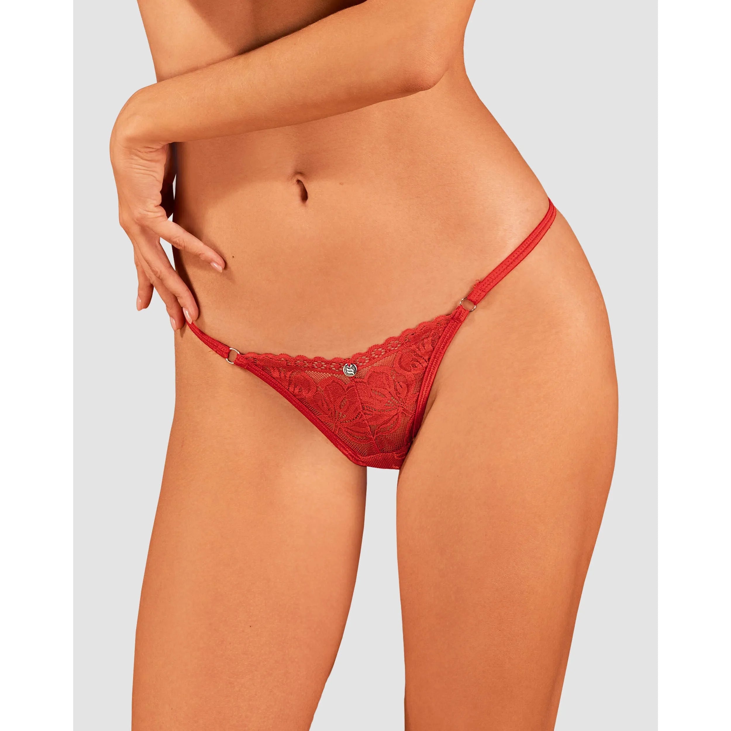 String Lacelove rouge dentelle sensuelle pendentif argent confort féminin sexy