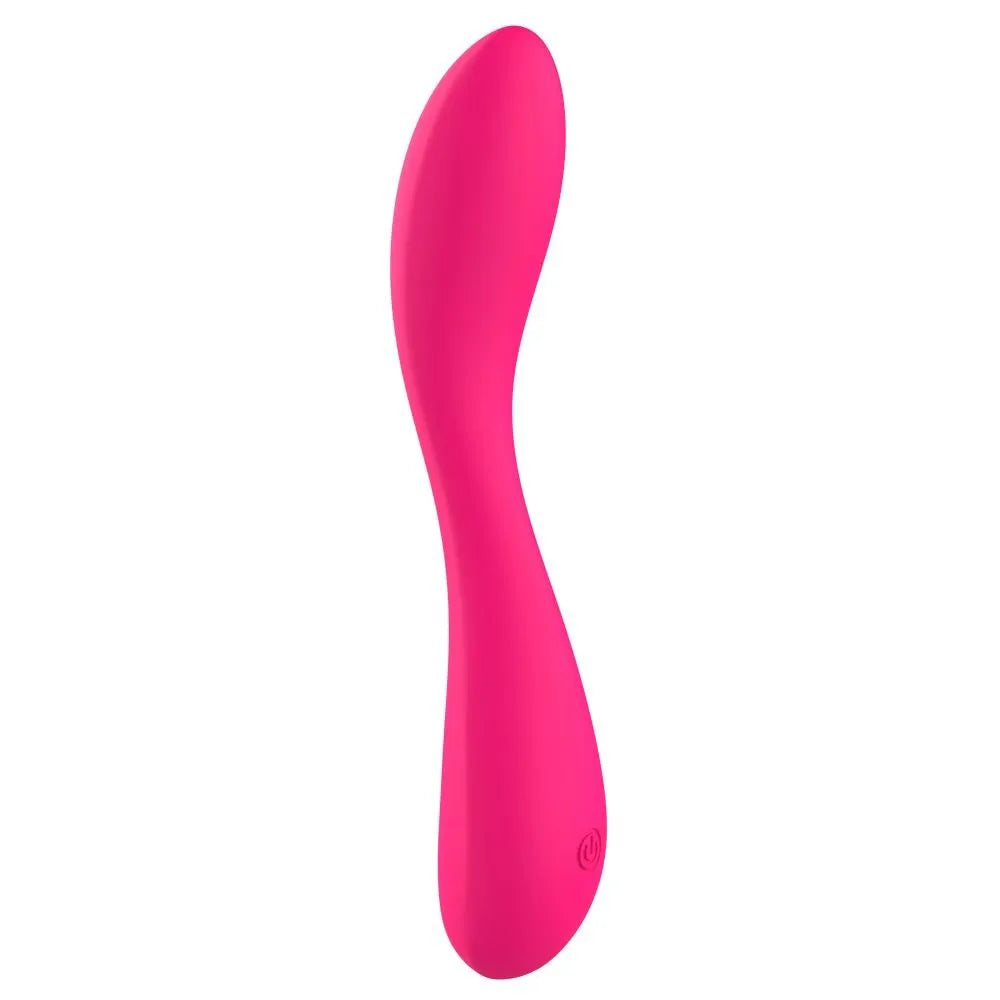 Vibromasseur silicone rose doux courbé 10 modes étanche rechargeable USB 20.5cm