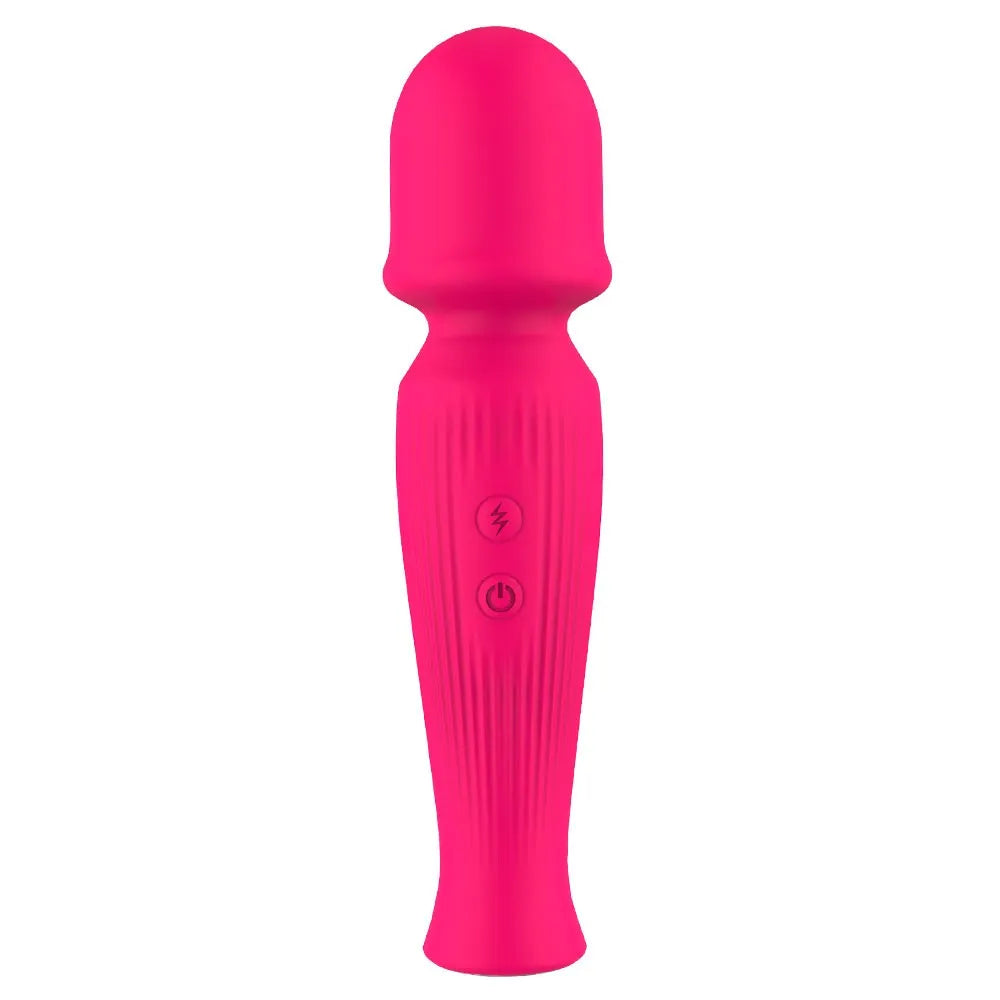 Wand massager ergonomique rose fuchsia 10 modes vibration silicone étanche USB
