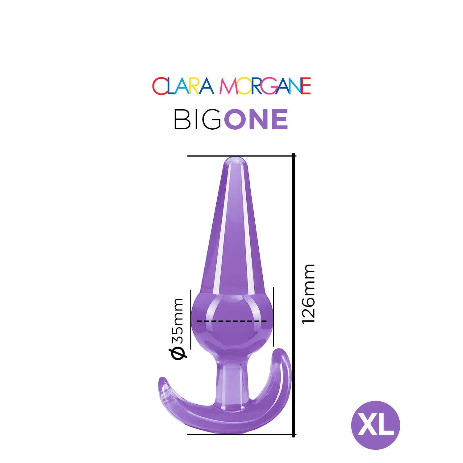 Plug anal XL violet en jelly souple, sans phtalates, waterproof, pour homme/femme/couple, non vibrant.