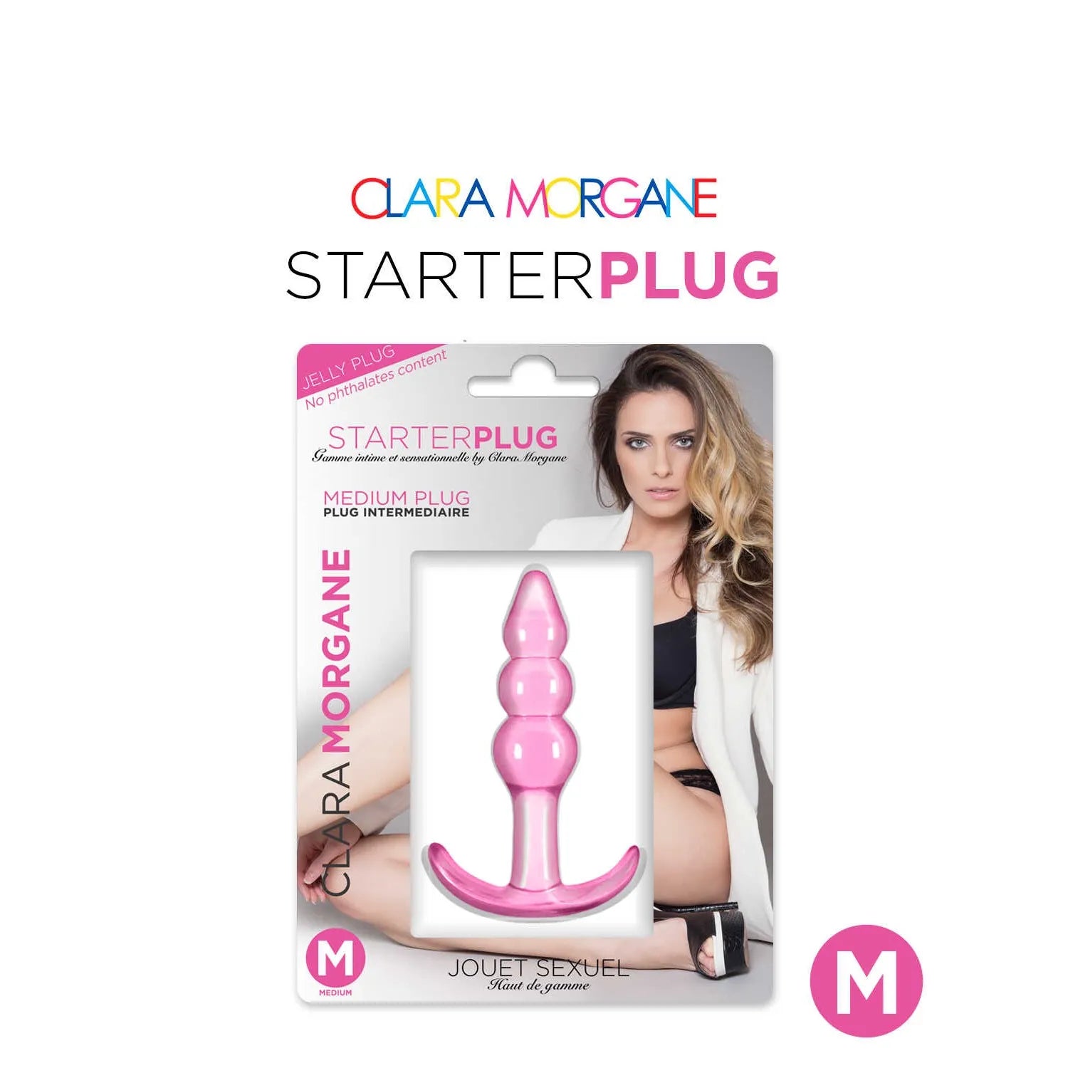 Starter plug anal jelly waterproof sans phtalates rose Clara Morgane