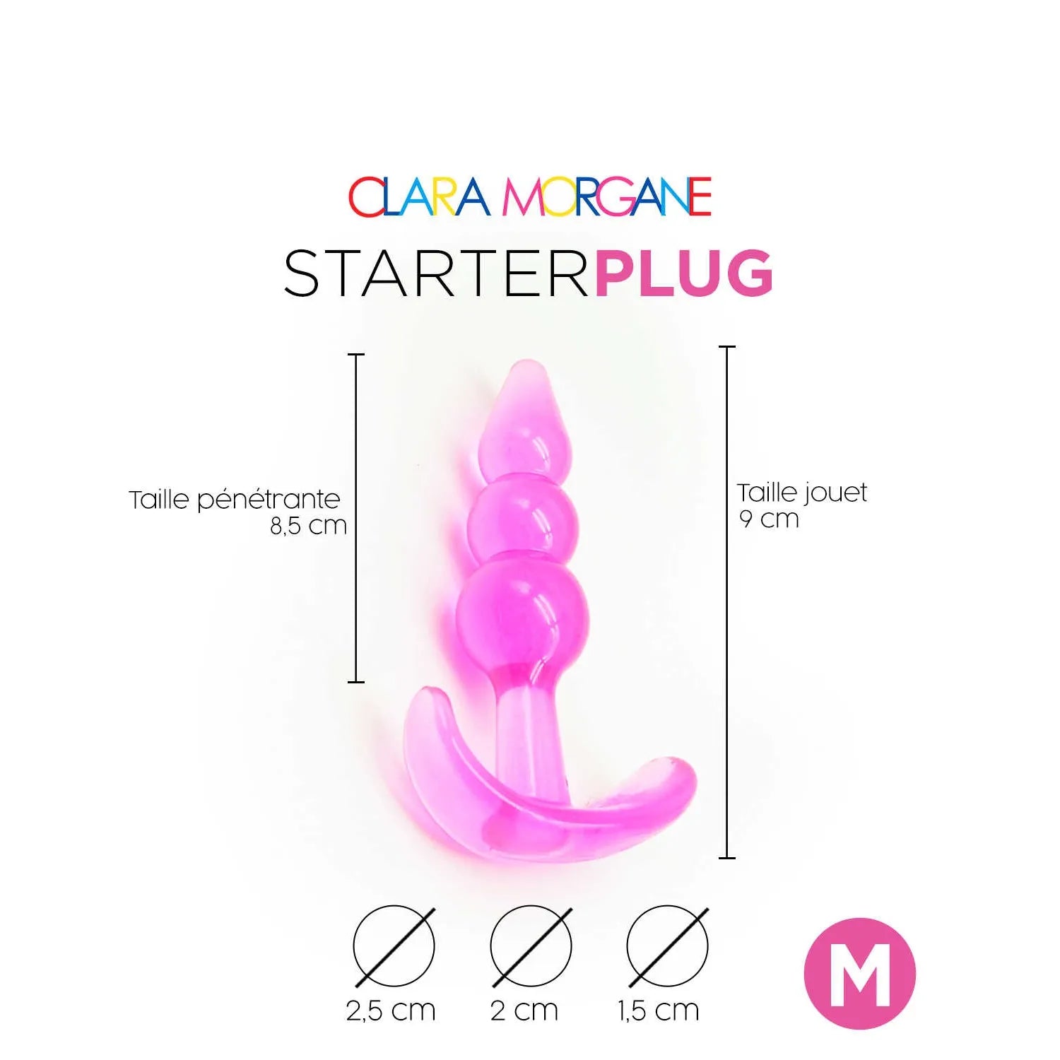 Starter plug anal jelly waterproof sans phtalates rose Clara Morgane